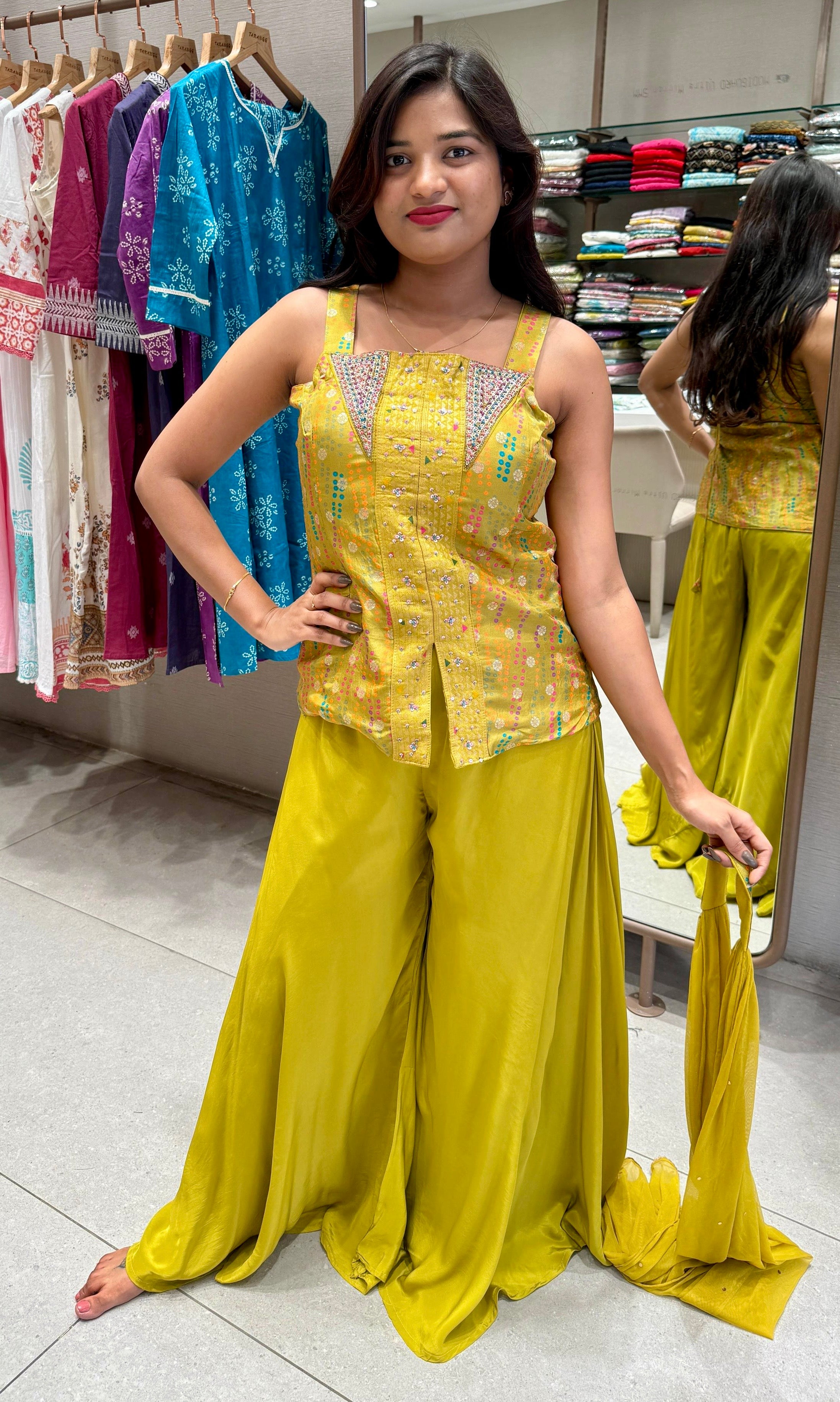 Mehandi green palazzo set
