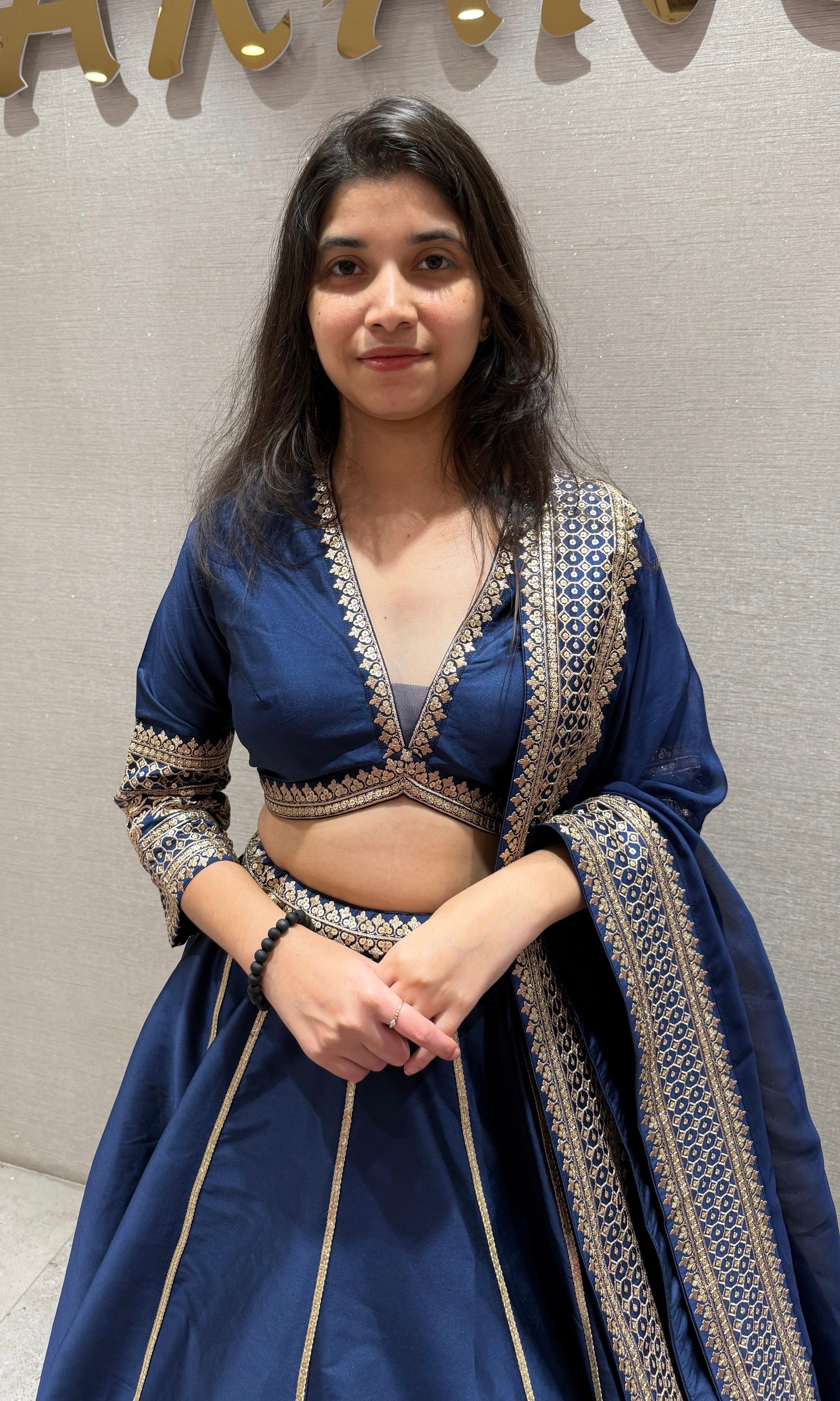 ROYAL BLUE RAW SILK LEHENGA