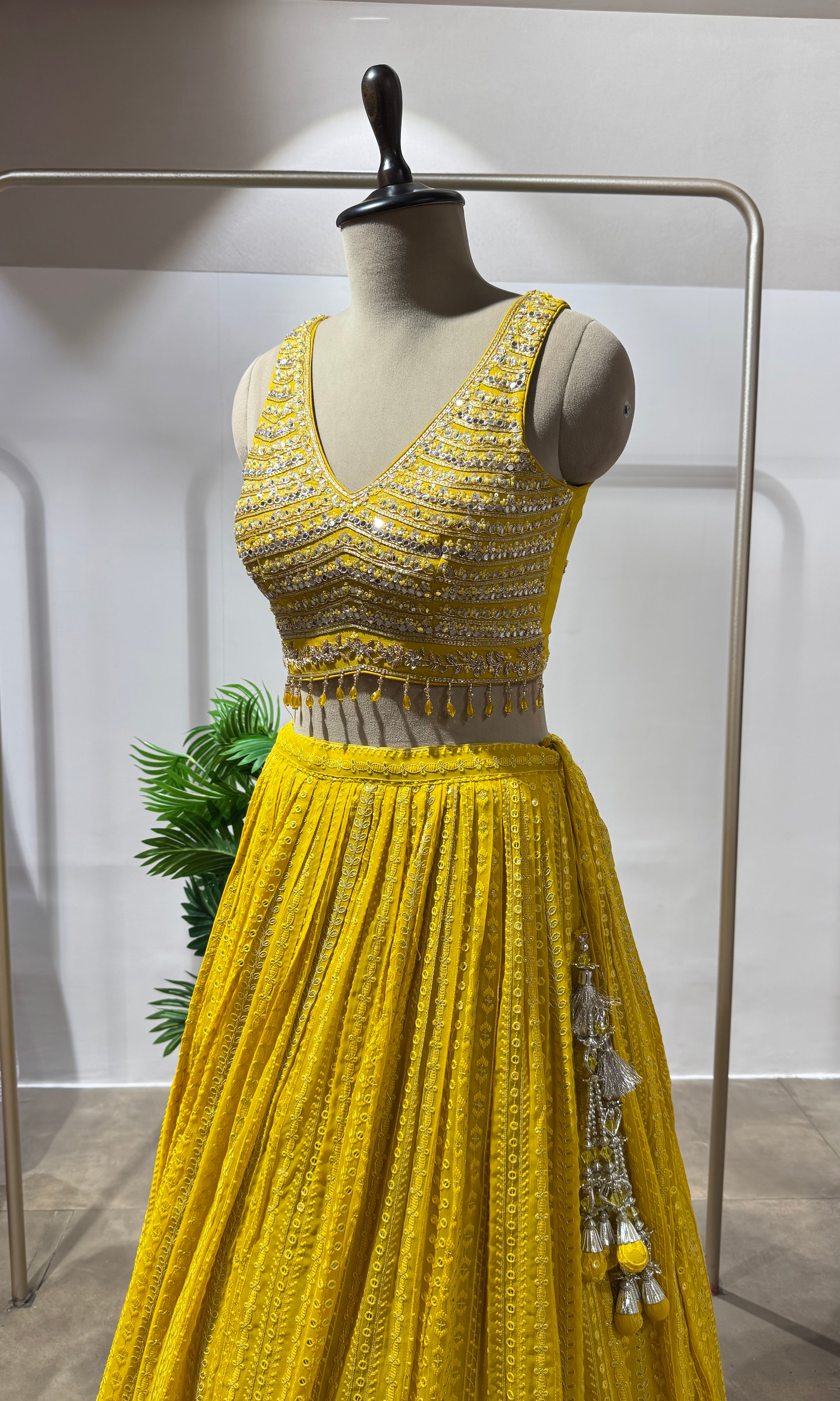 Sunshine Yellow Embroidered Lehenga