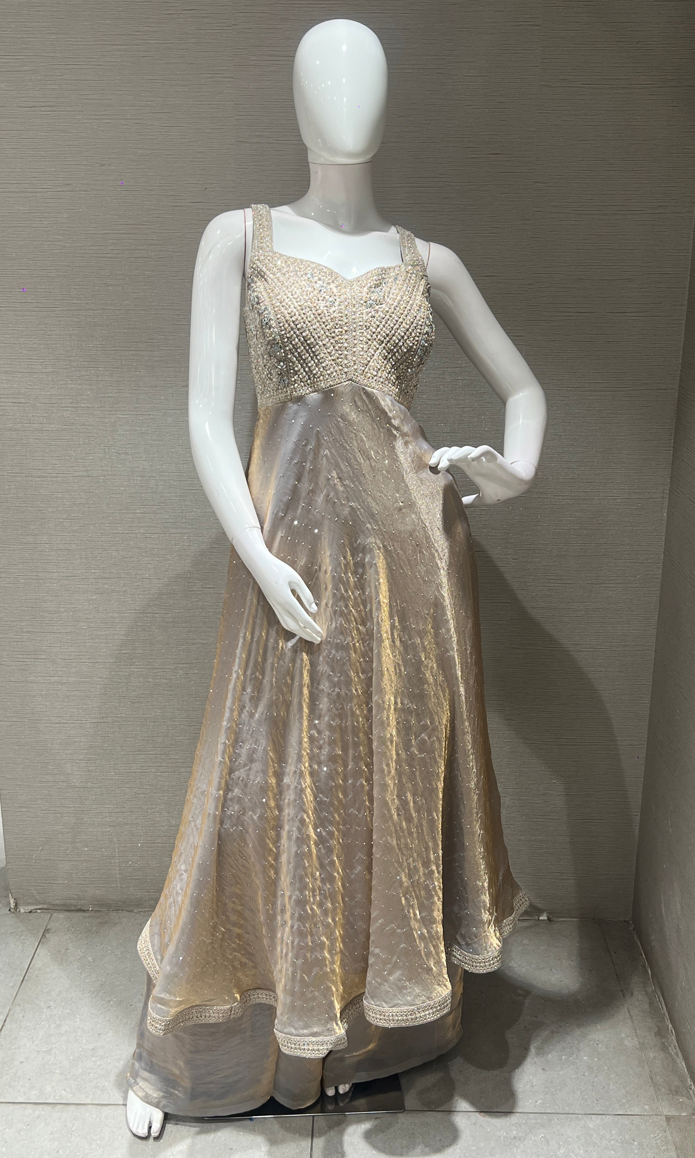 Lavender EMBROIDERED Anarkali WITH PALAZZO PANTS