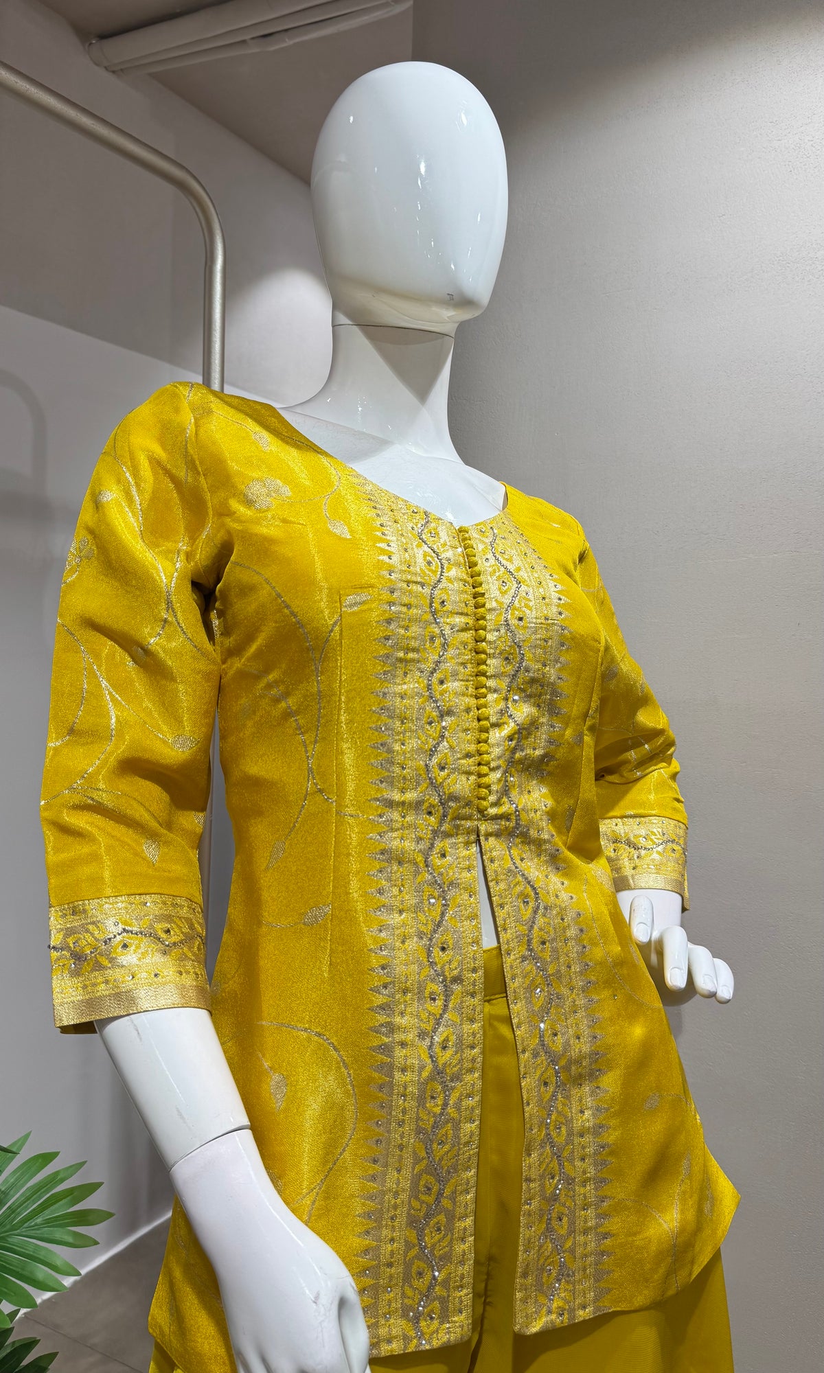 YELLOW GOLDEN SHARARA SET