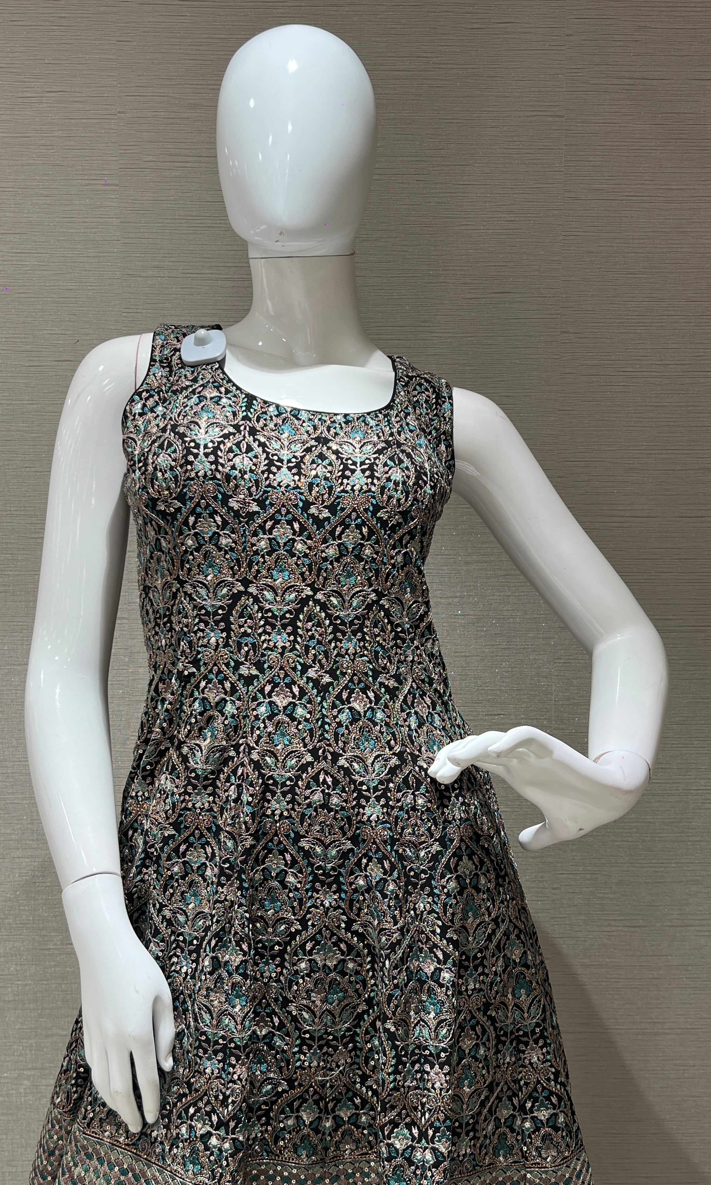 Black sharara with gold embroidery peplum BLOUSE