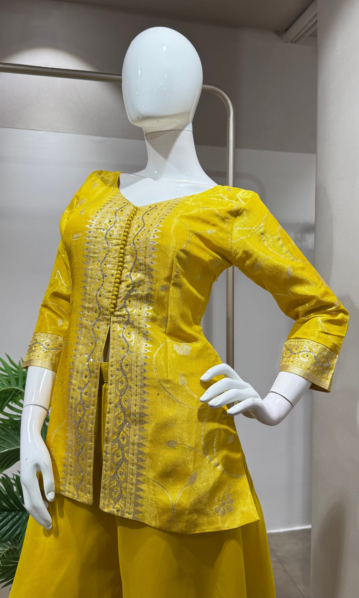 YELLOW GOLDEN SHARARA SET