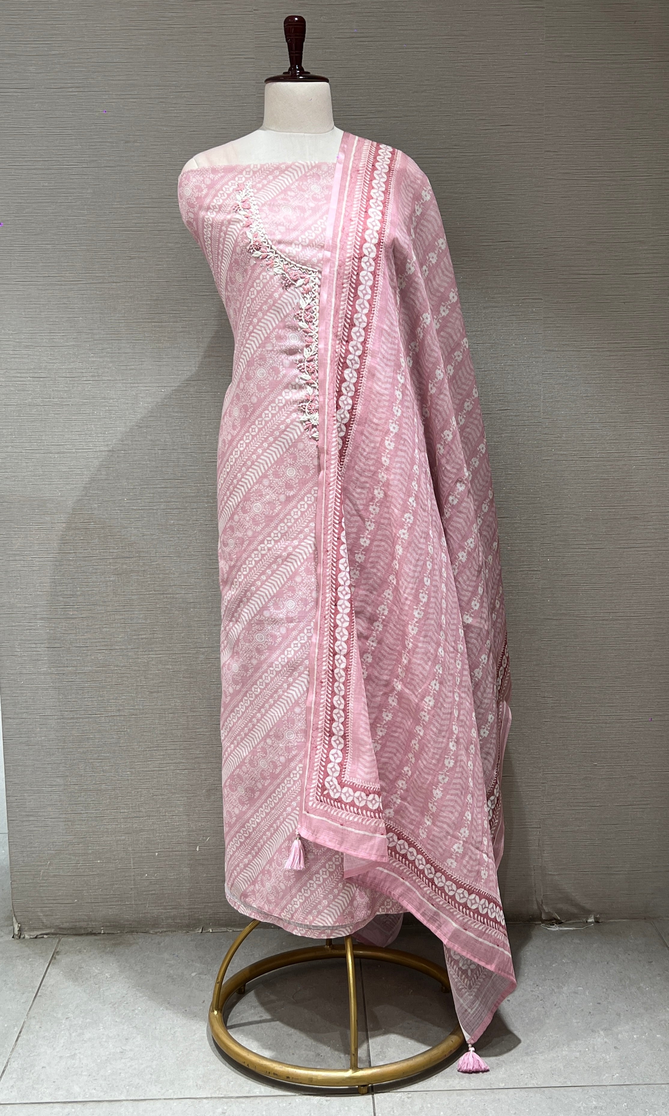 Baby pink dress material