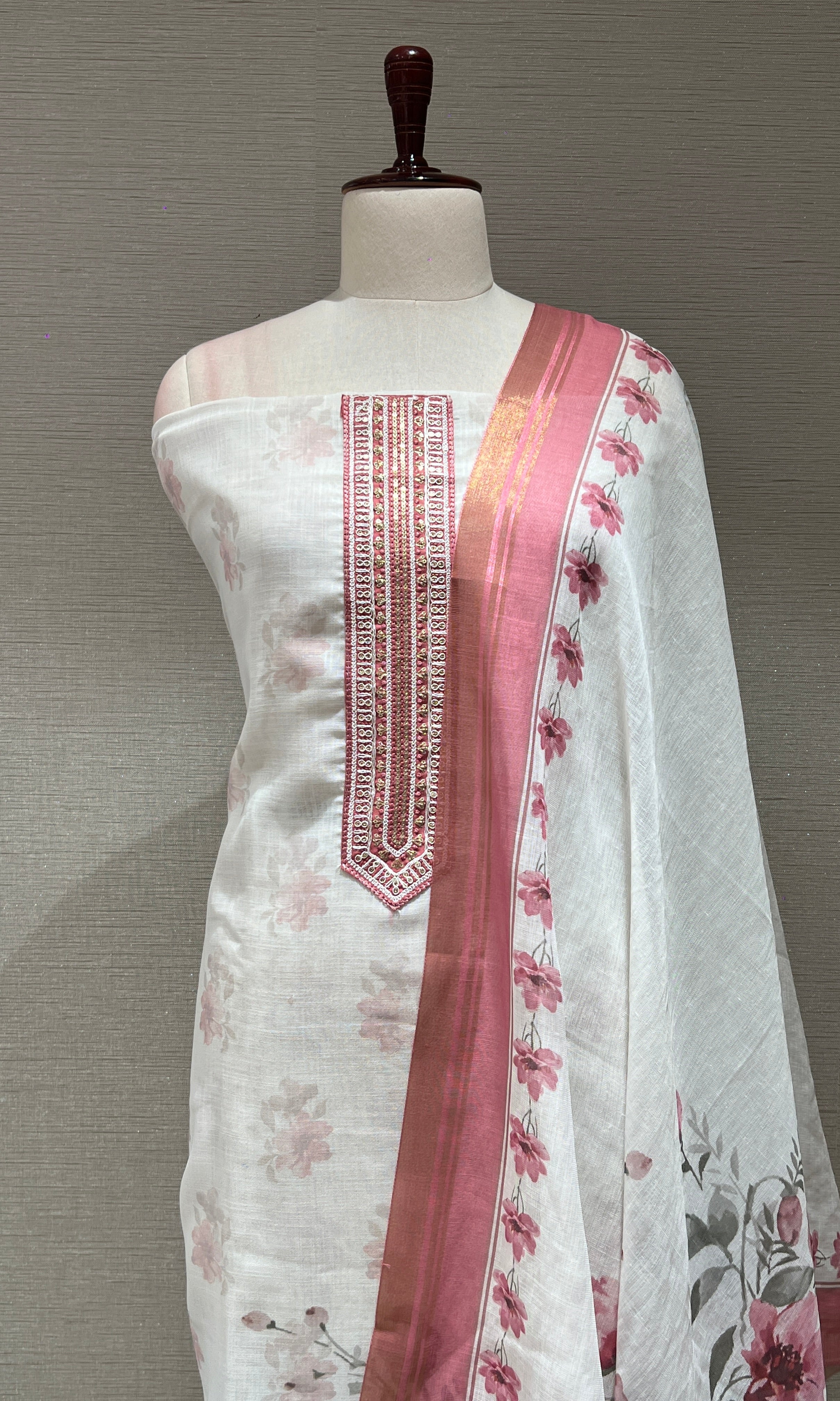LIGHT PINK DRESS MATERIAL