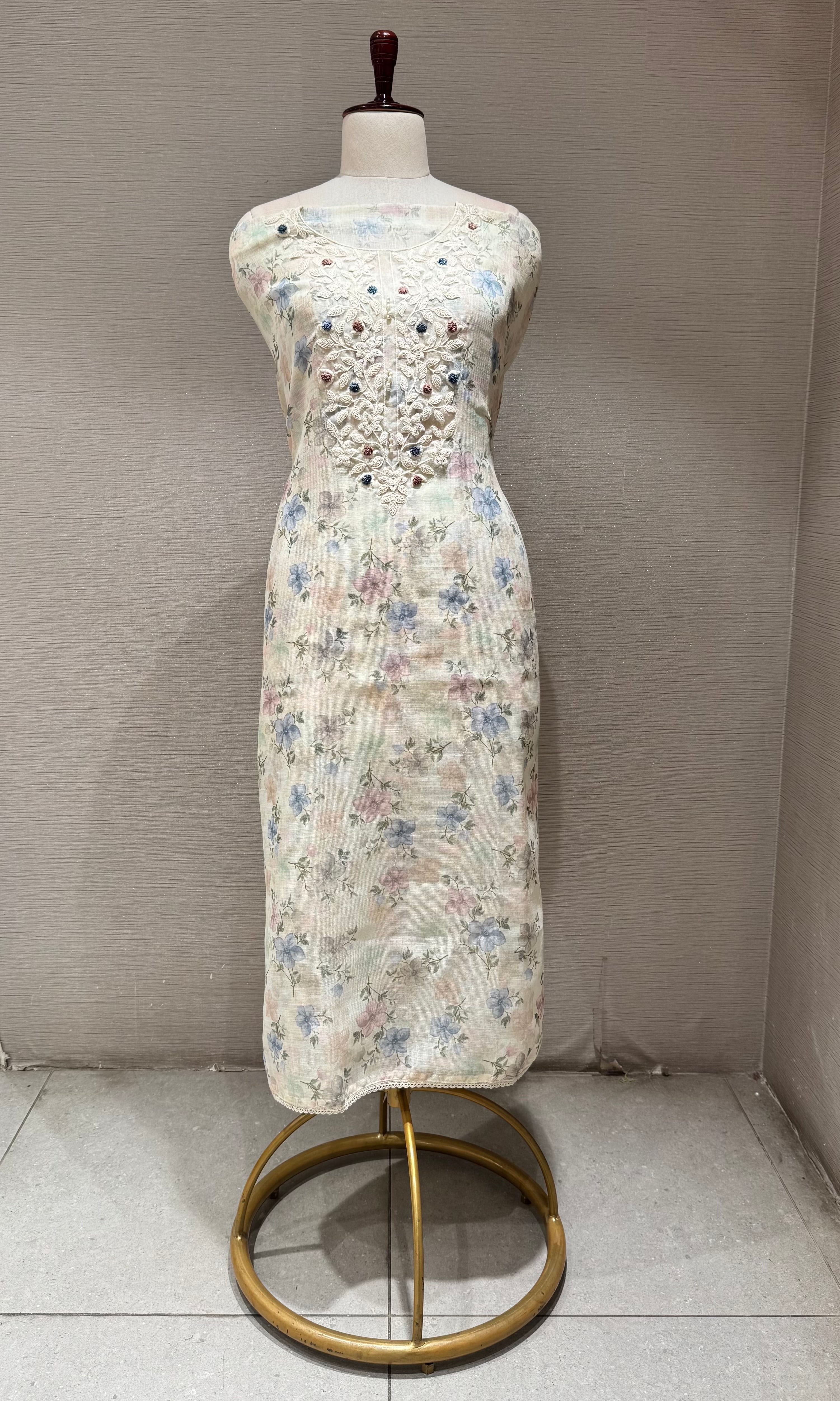 Pista green Chinkankari dress material