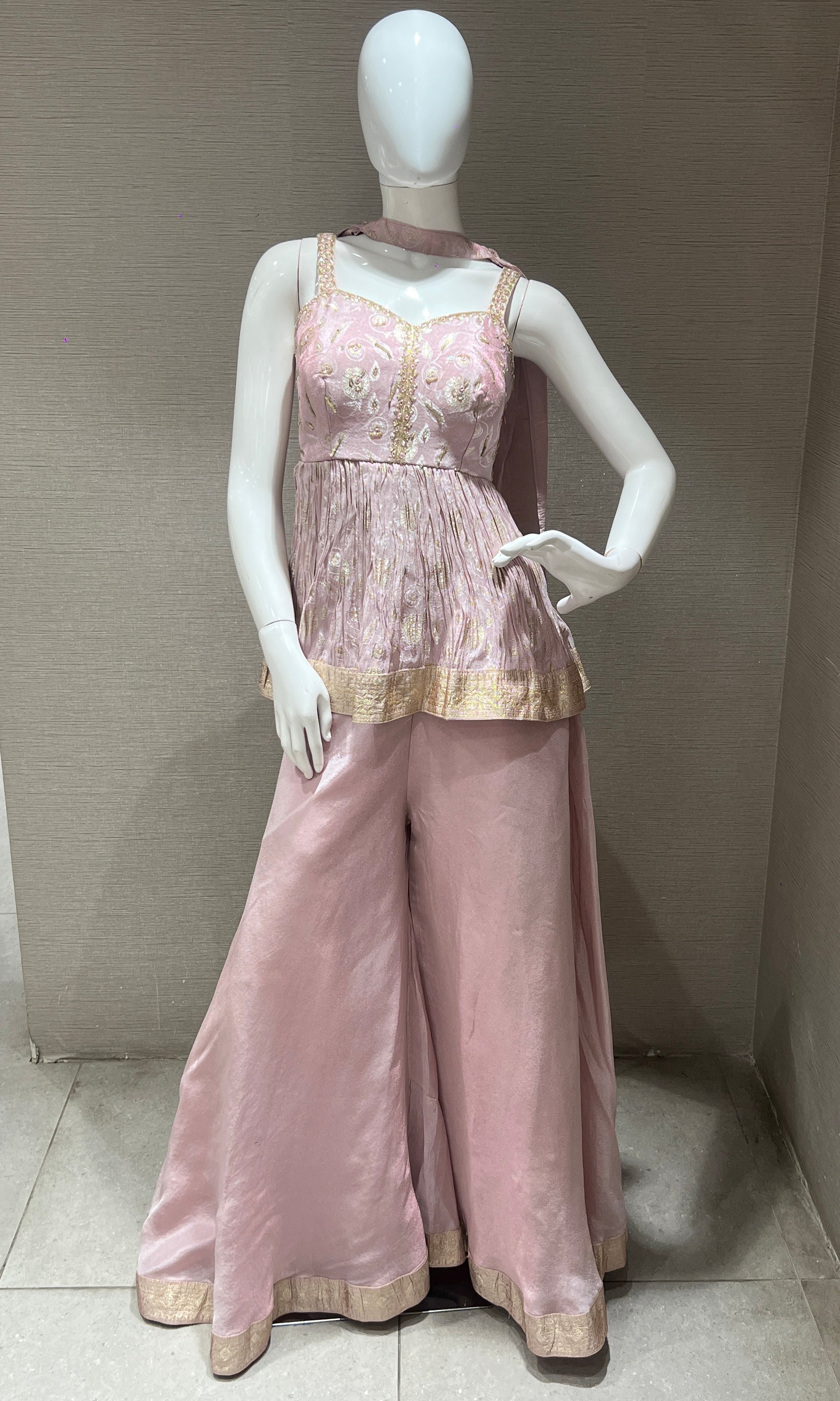 lilac palazoo with peplum top