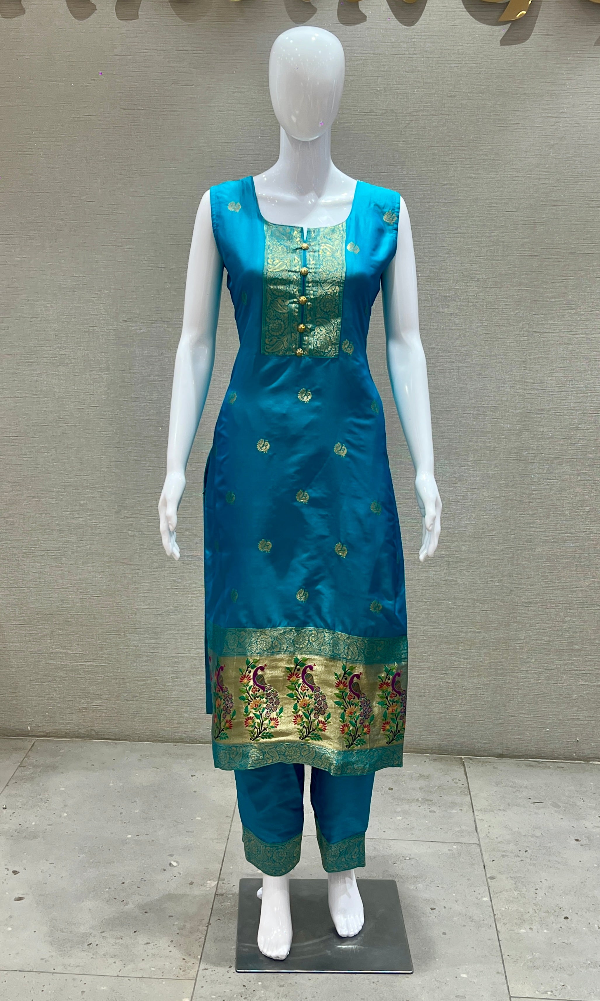 Royal Peacock Banarasi Kurta Set