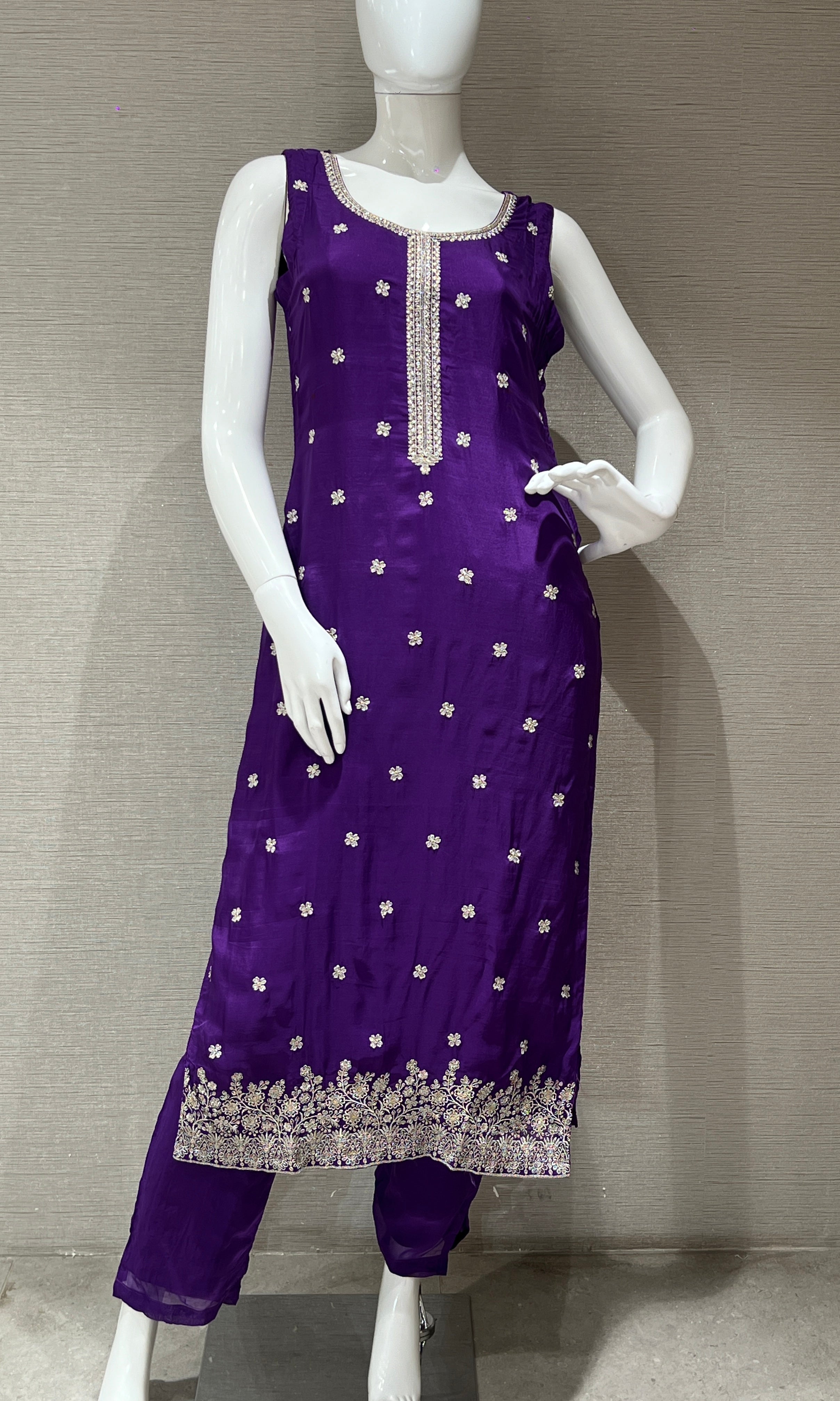 Purple kurta set