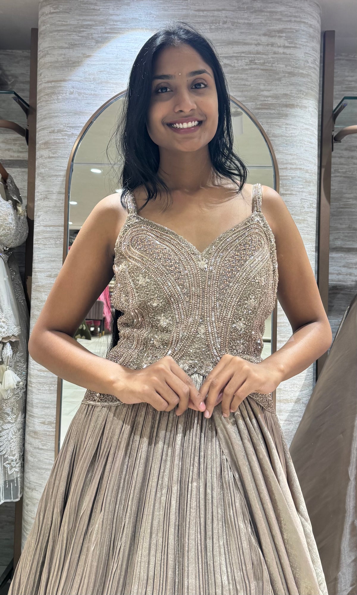 Fawn gold embroidered gown