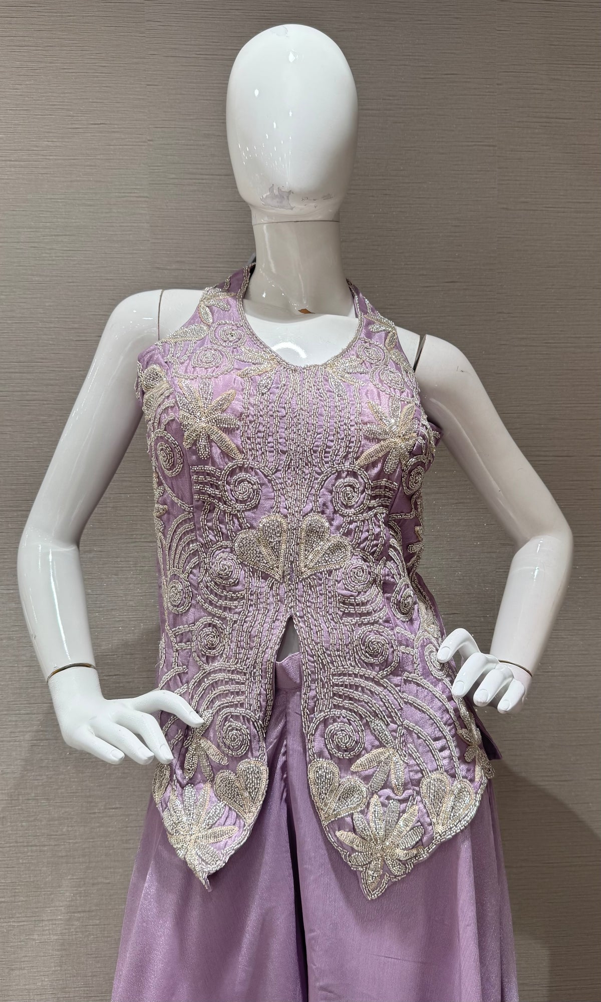 LAVANDER SHIMMER EMBELLISHED PALAZZO SET