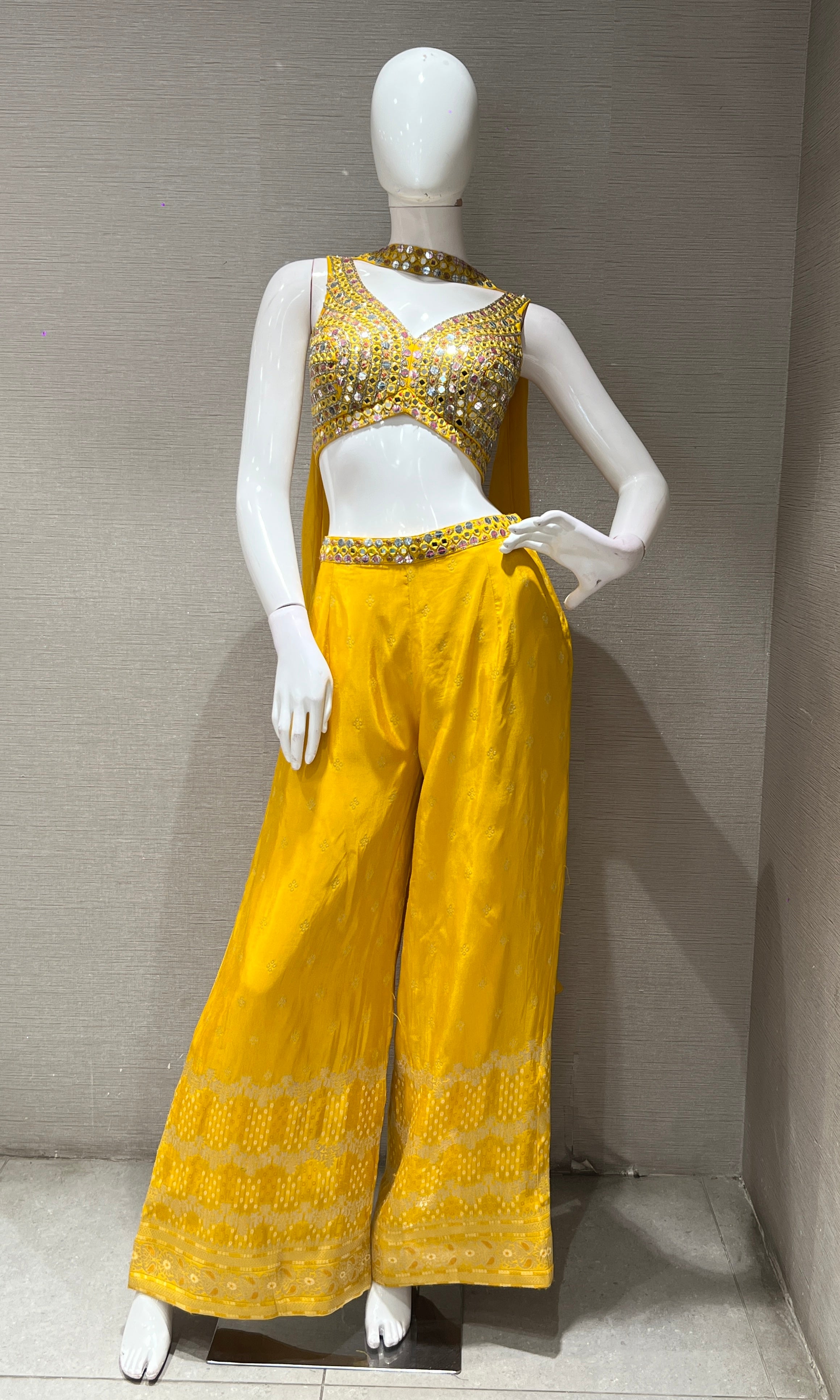 Yellow ETHNIC palazzo SET