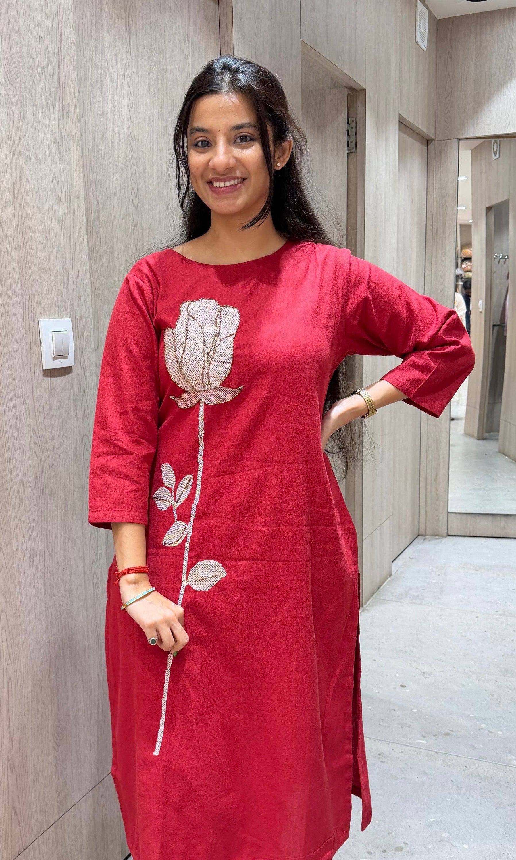 RED ROSE 2 PIECE KURTA SET