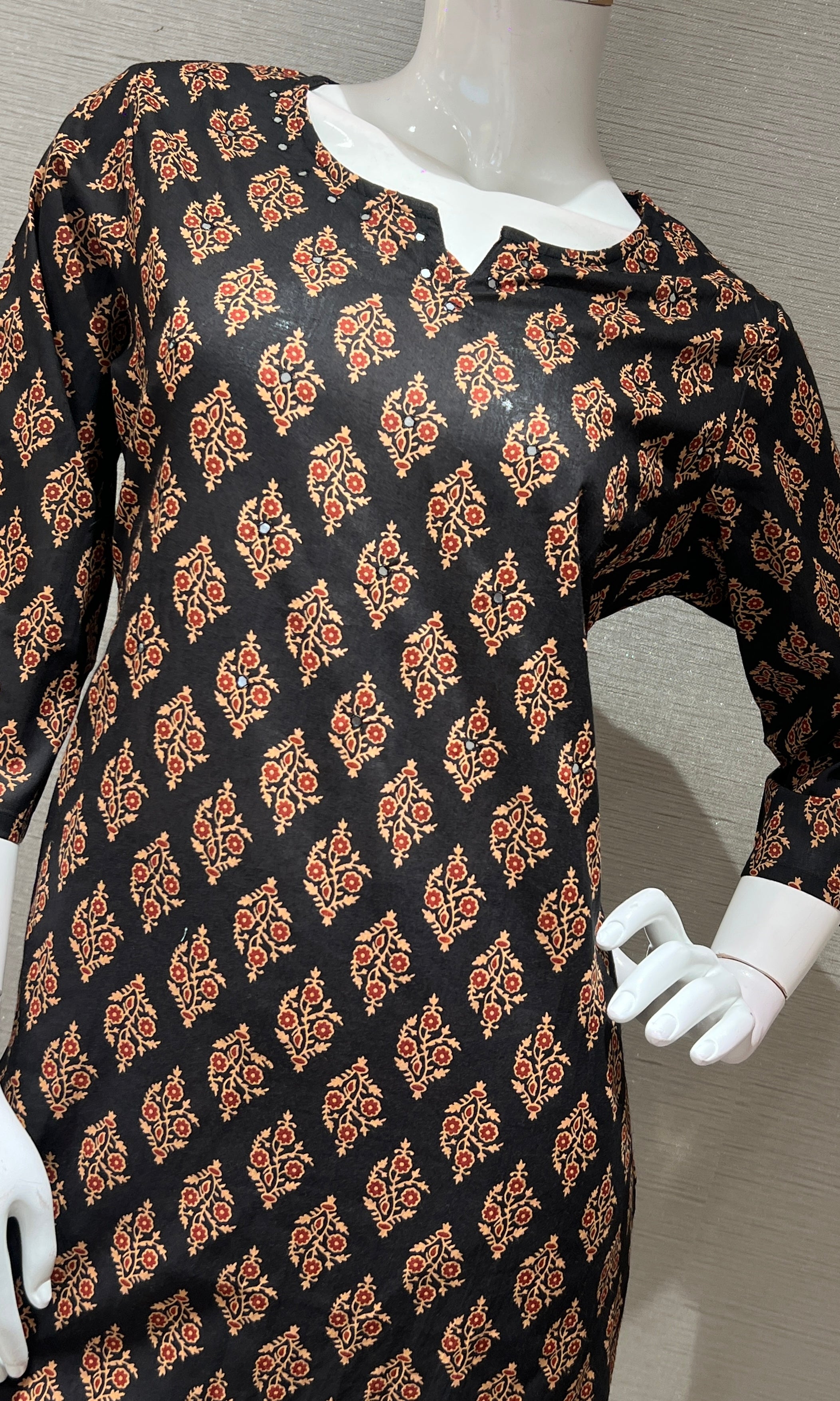 Black PRINTED kurta set