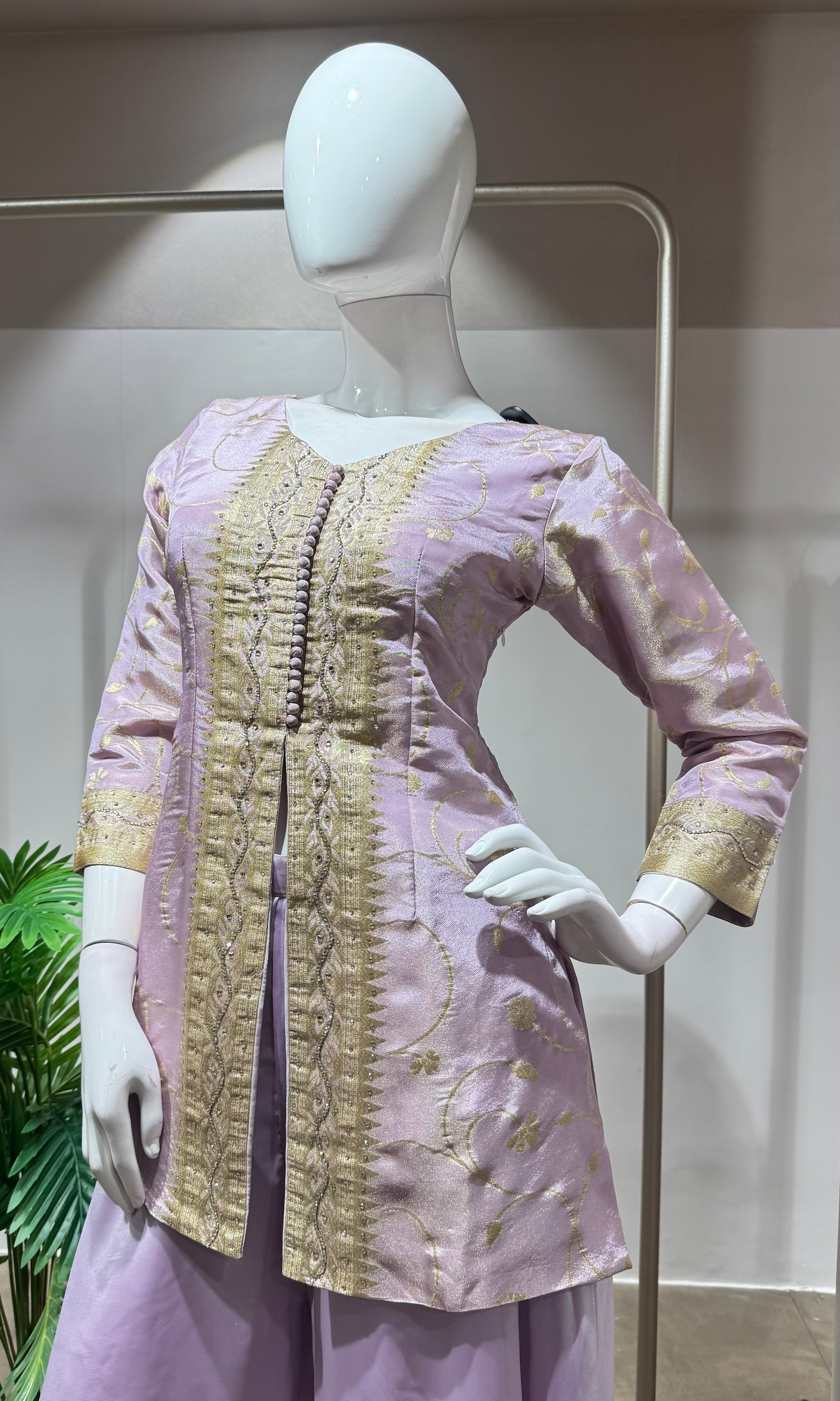 Lavender peplum palazzo set