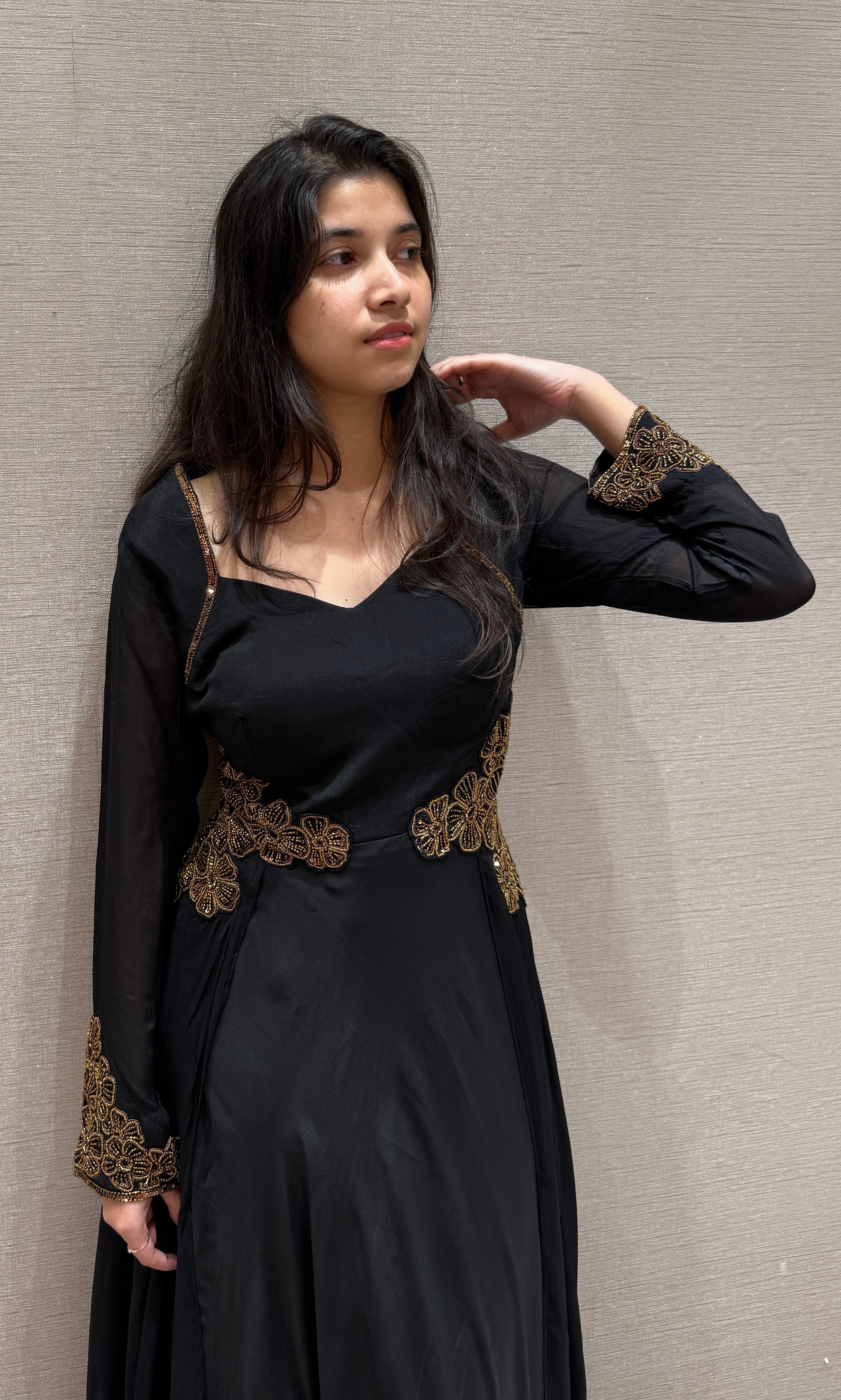 Black Gold Bloom Gown