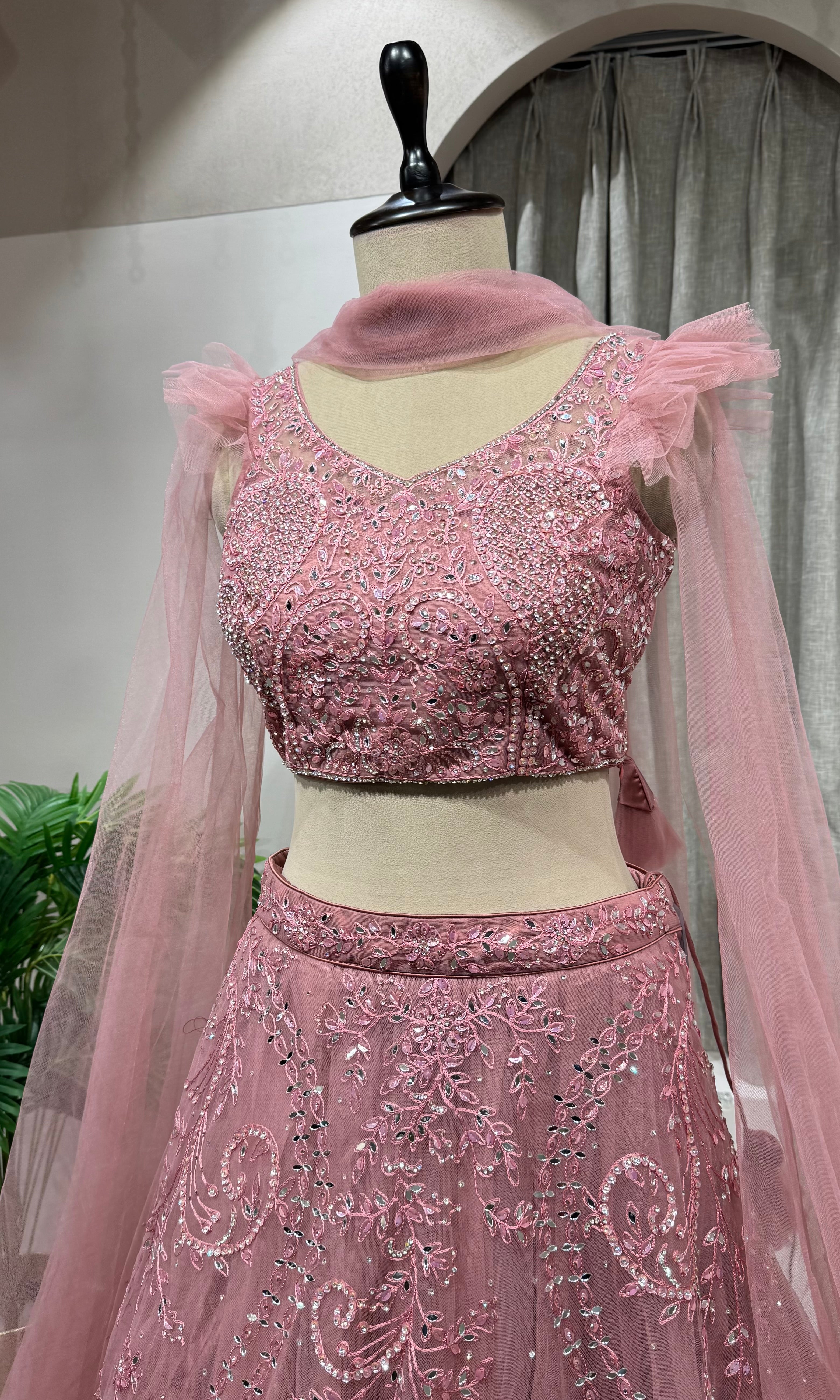 MAUVE PINK embroidered lehenga choli