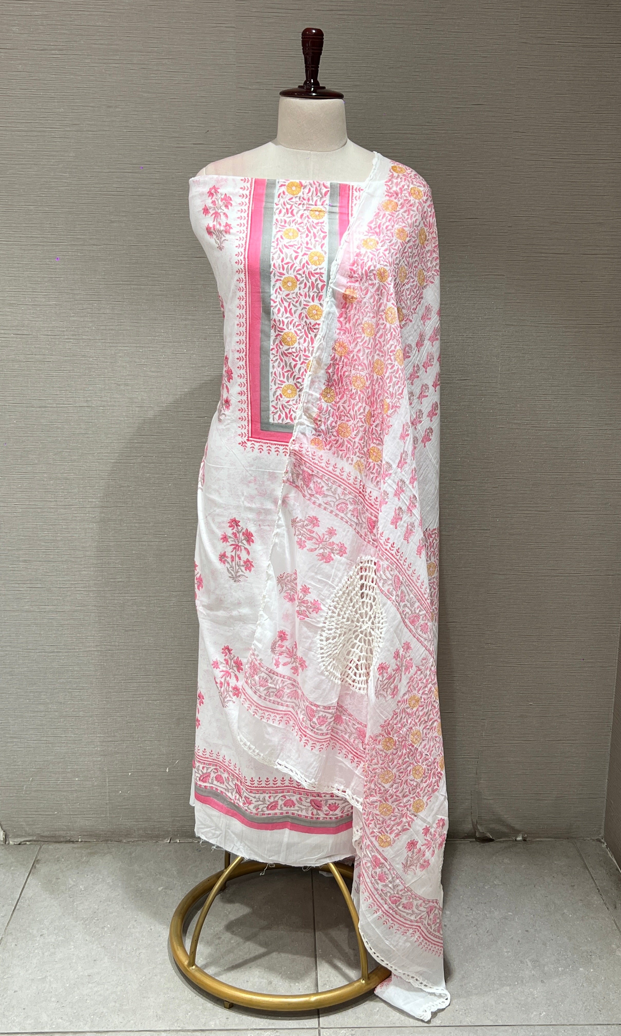 Pink dress material