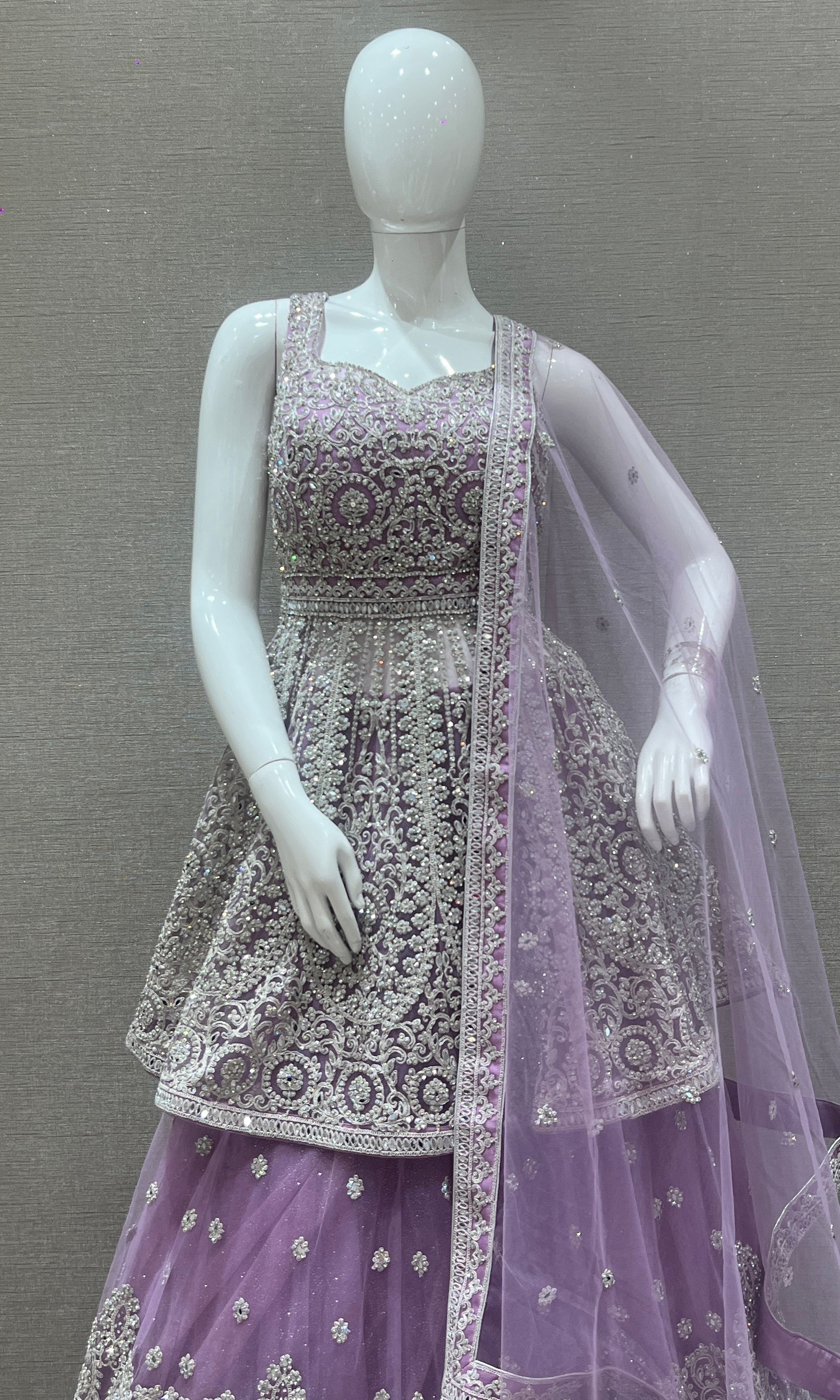 Lavender Lehenga with peplum