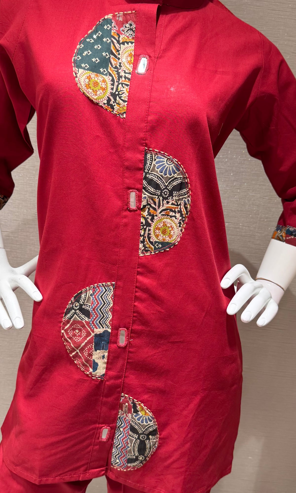 Maroon silk Ethnic Fusion Cord SET