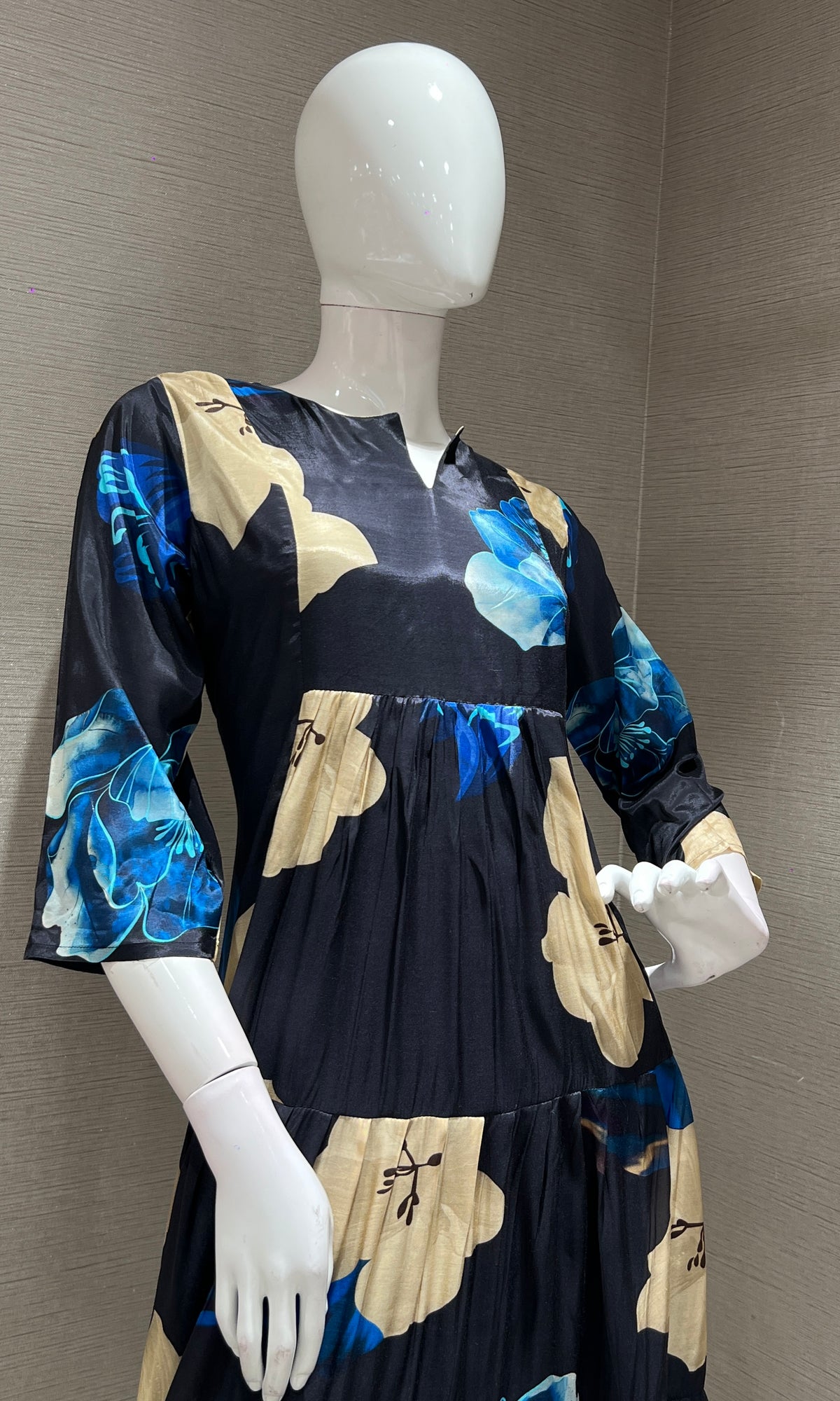 Navy blue FLORAL DRESS