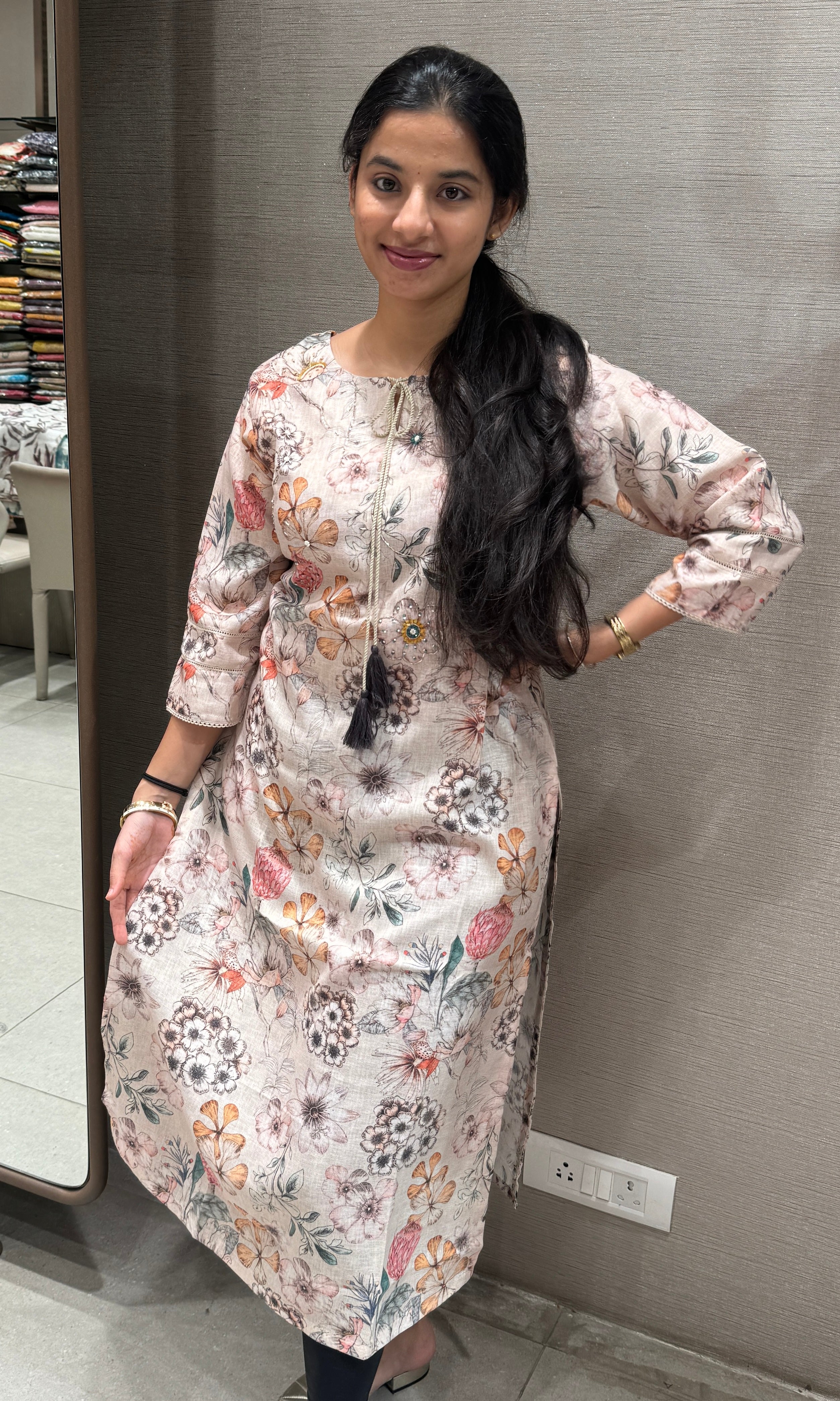 Light peach Kurti top 2222