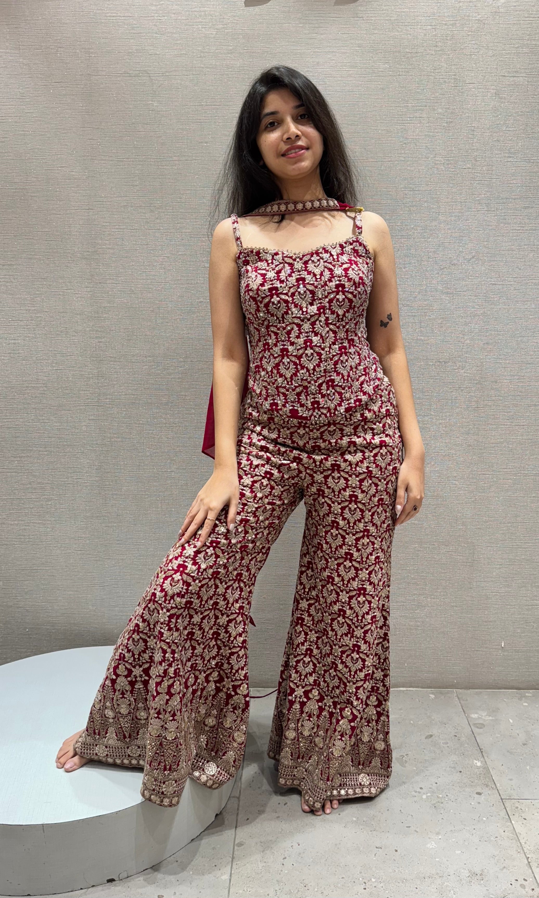 Rani pink EMBELLISHED palazzo SET
