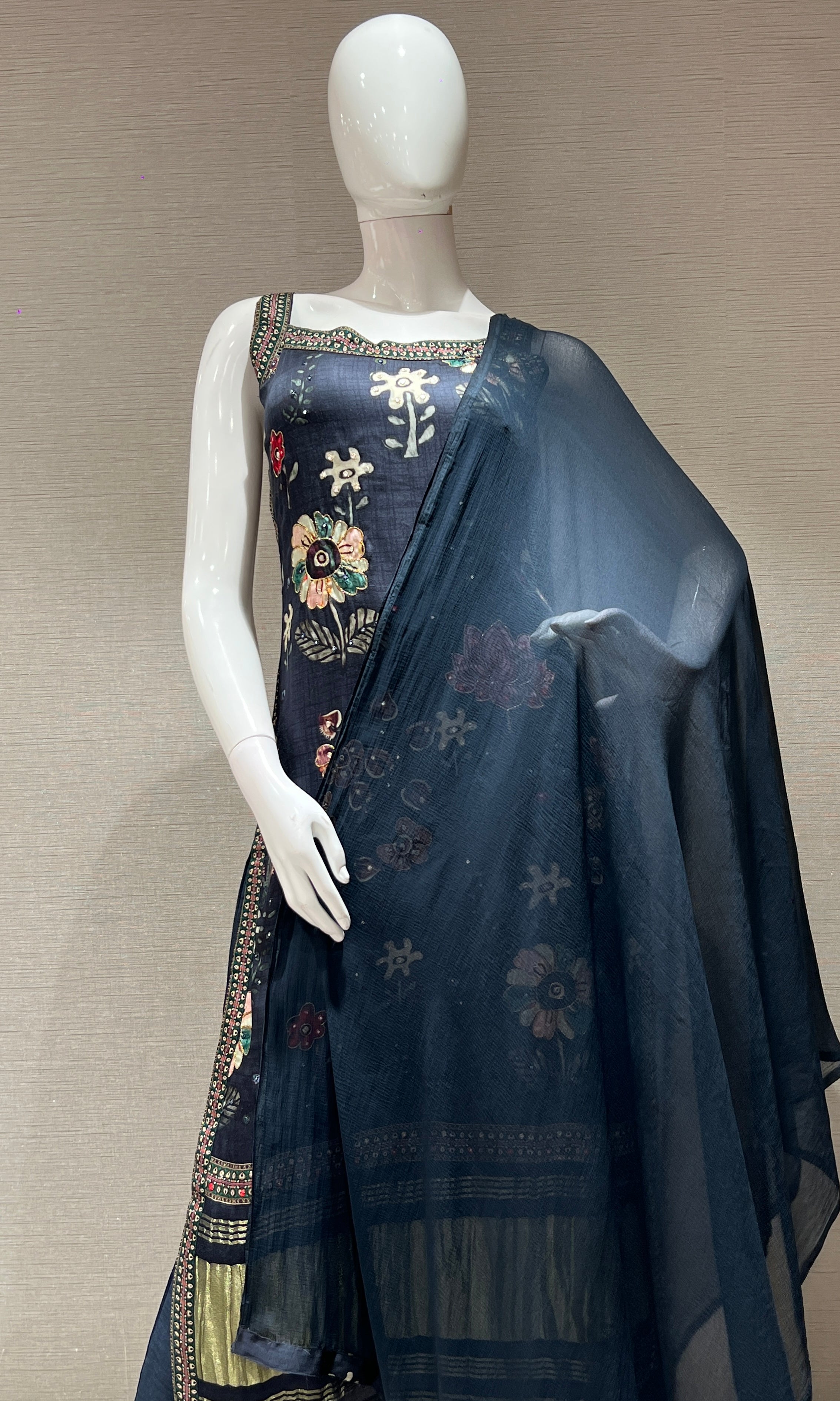 Black floral Kurta set