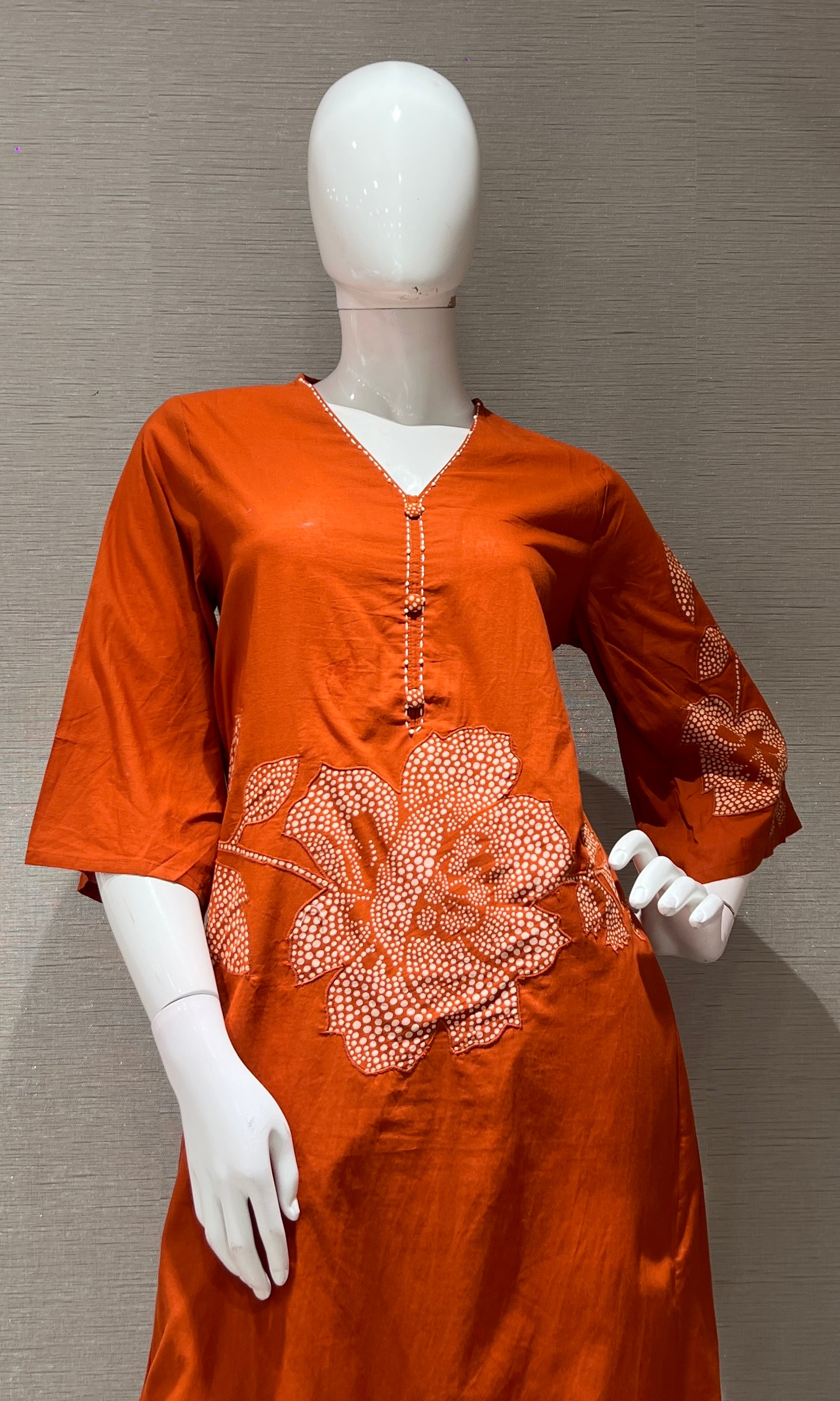 Rust FLORAL EMBROIDERY kurta set