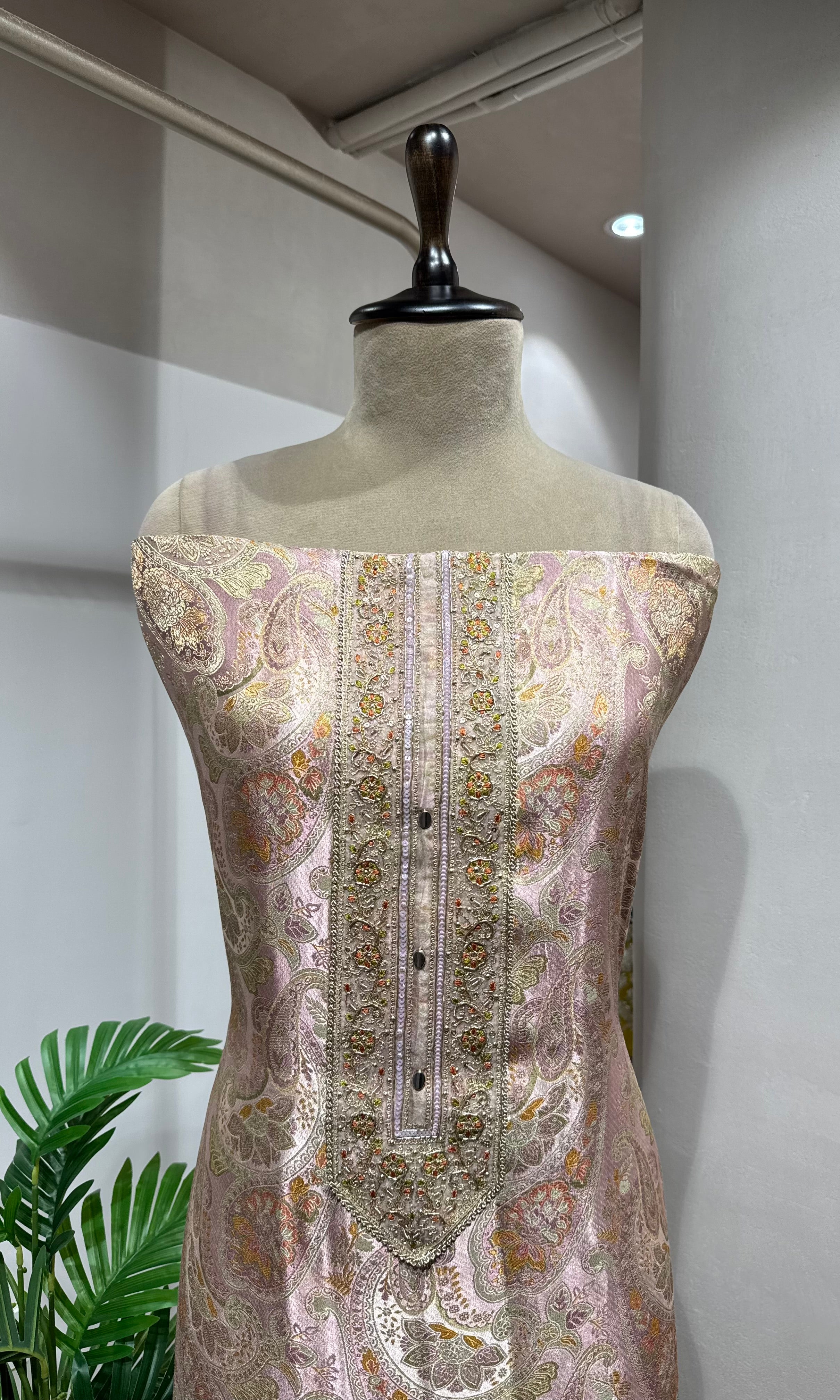 LILAC BANARASI SILK DRESS MATERIAL