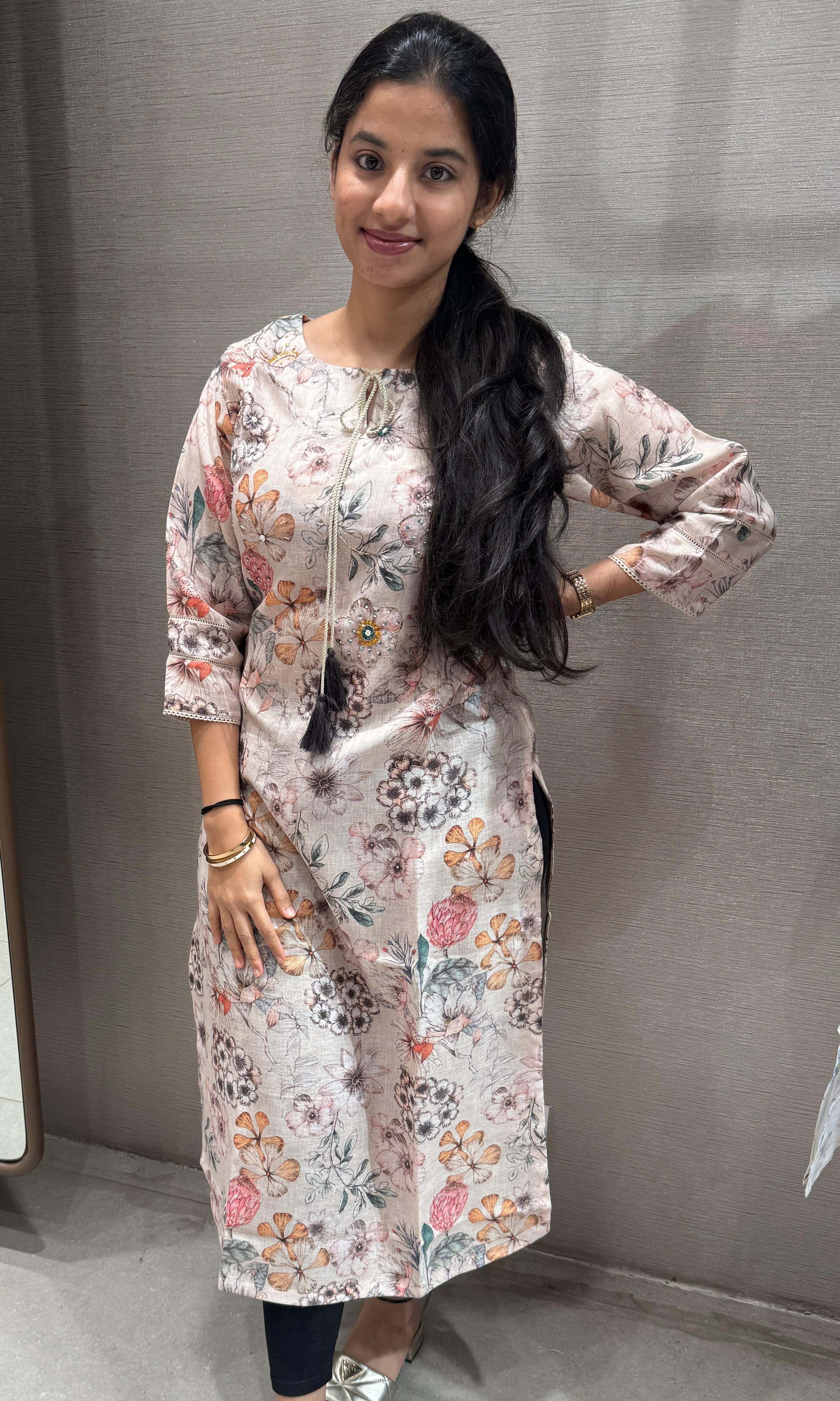 Light peach Kurti top 2222