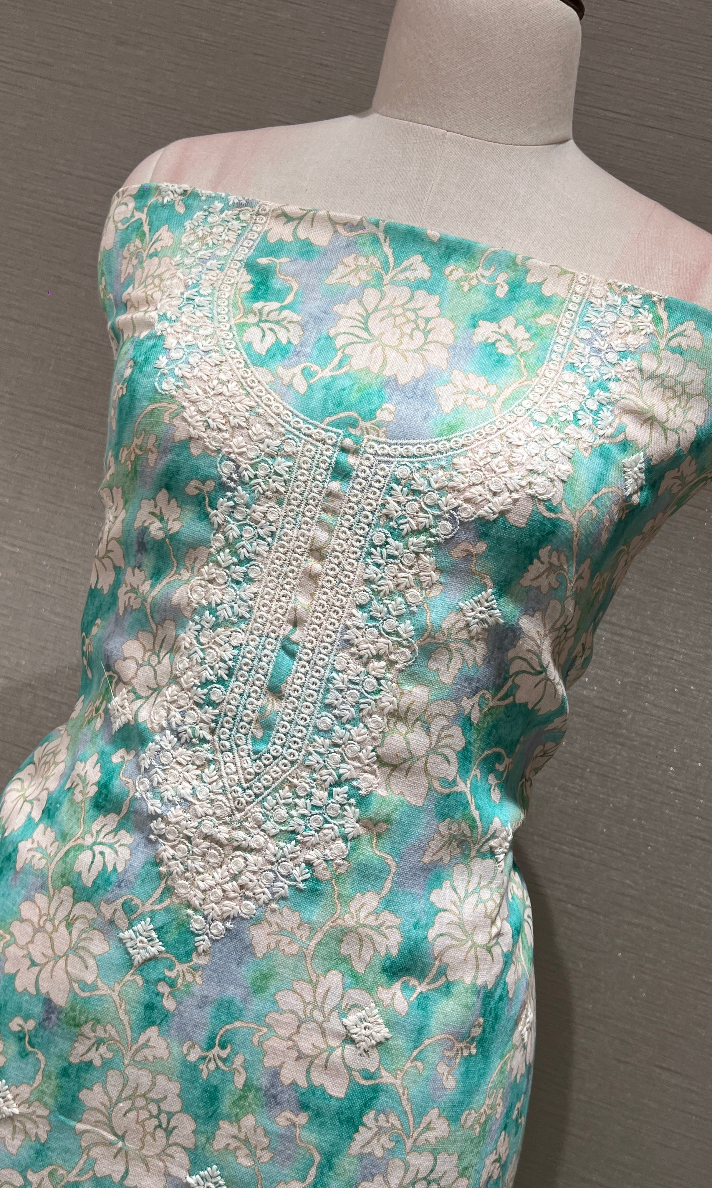 Sea Blue dress material