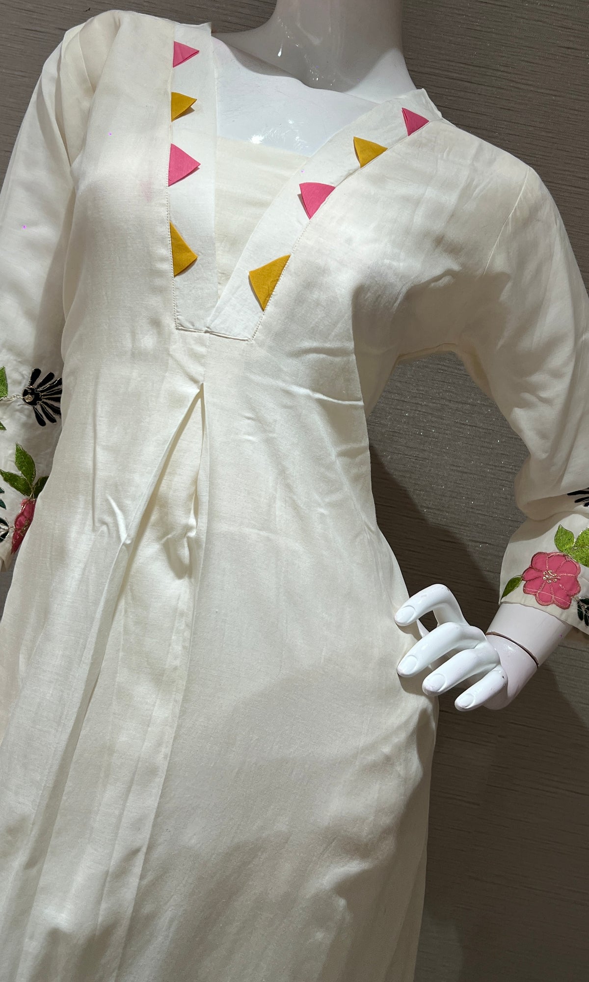 Half white FLORAL kurta set