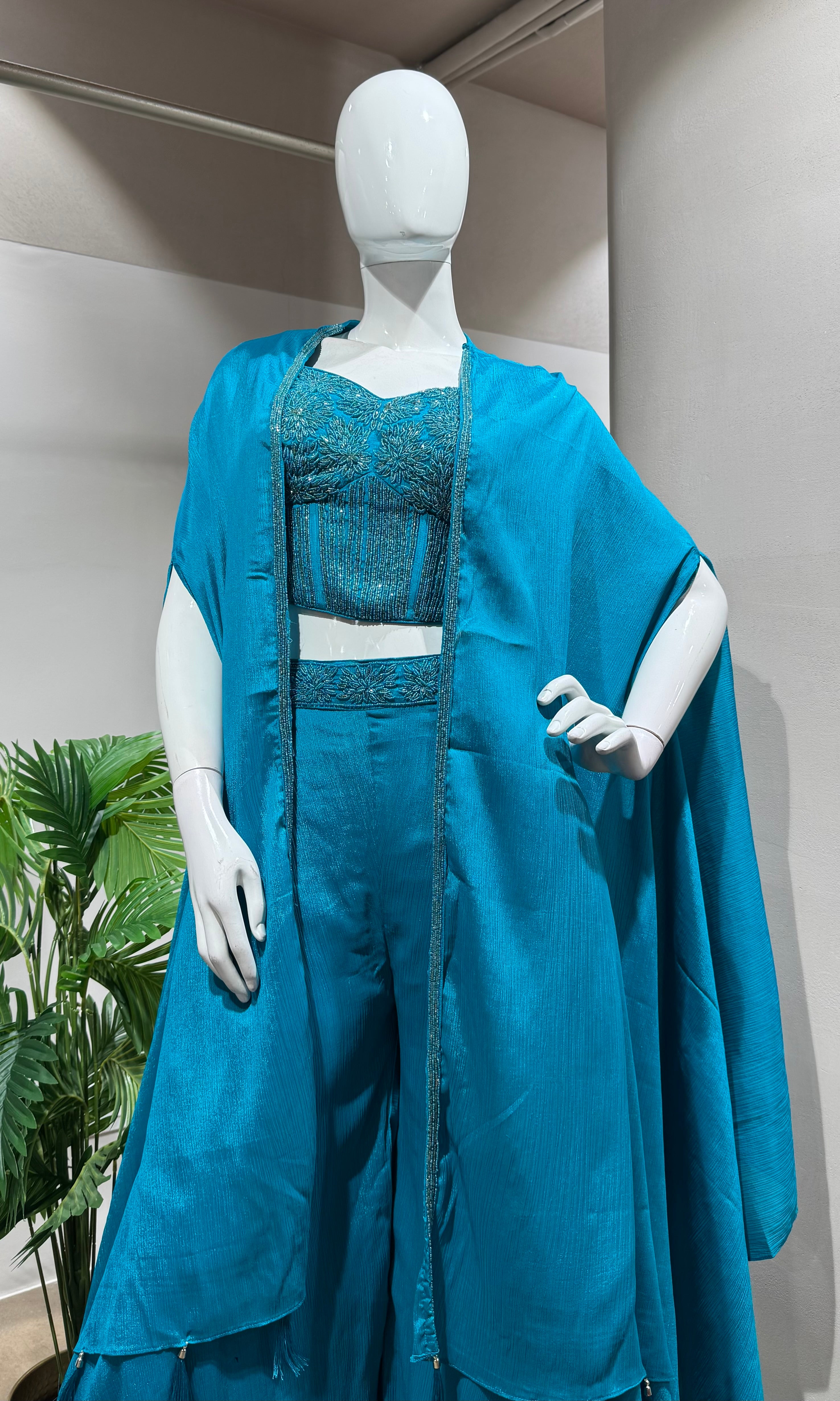 RAMA Georgette Indo Western Set
