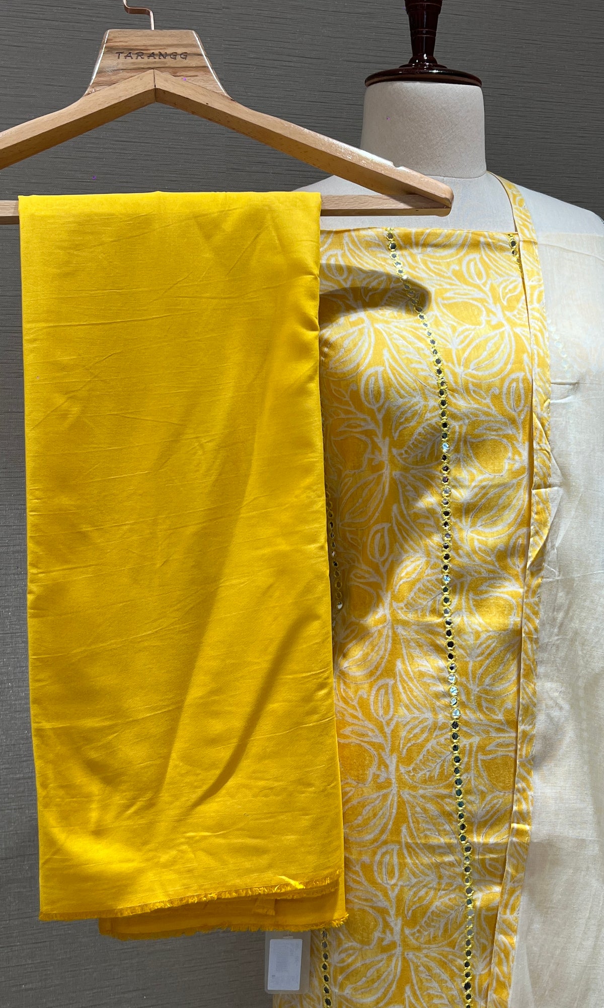 Yellow dress Material