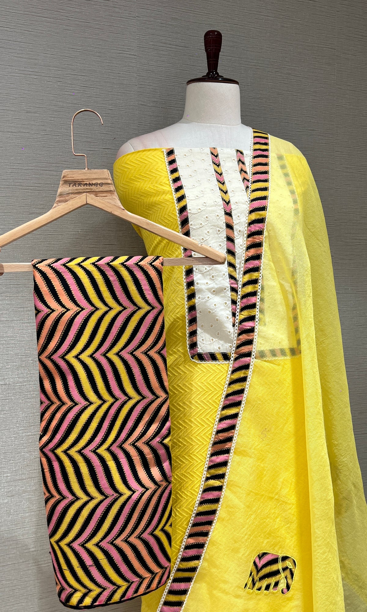 Yellow dress material