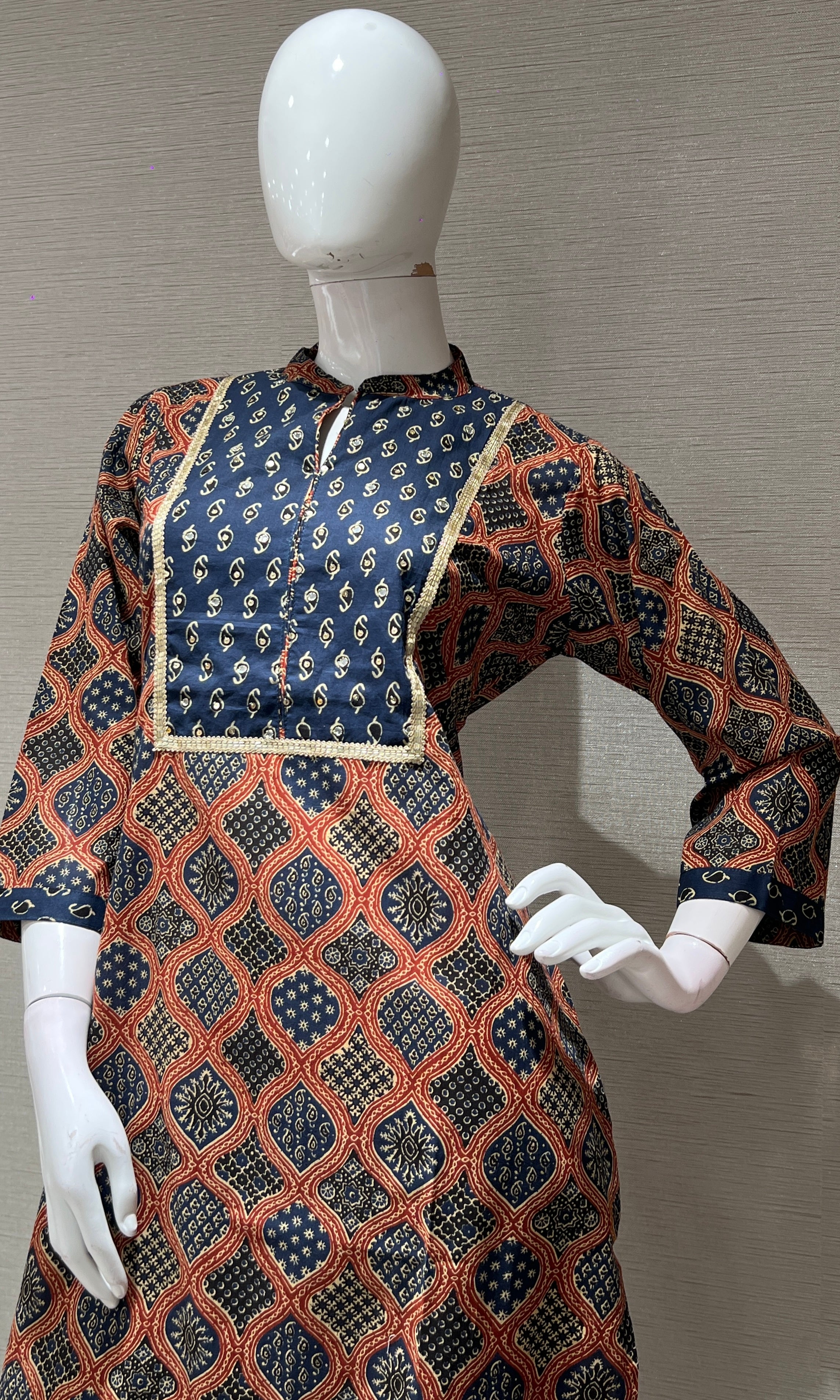Blue INTRICATE PRINTED KURTA SET