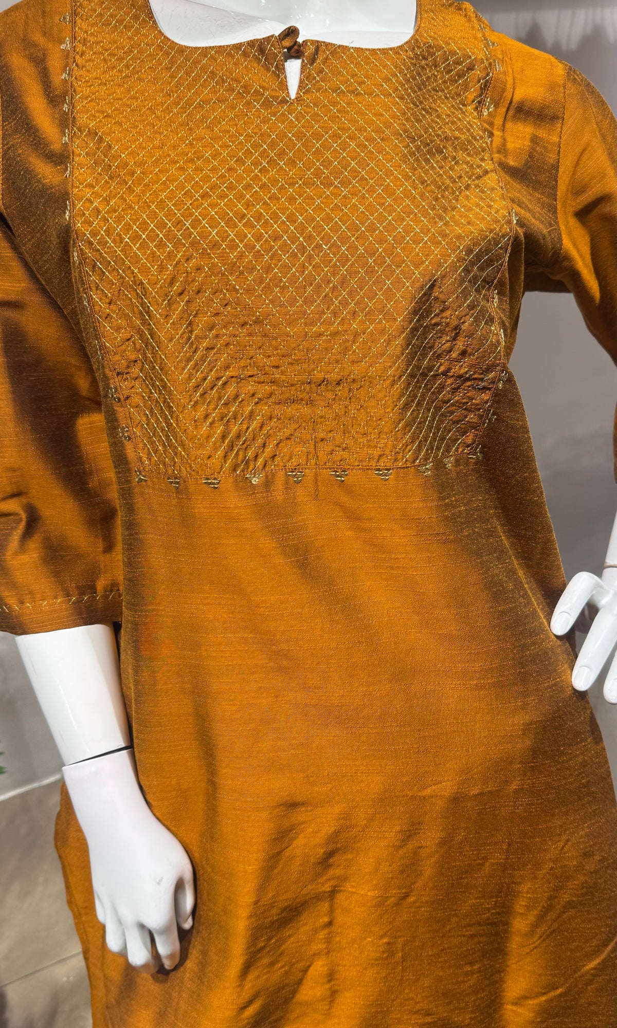 RUST cotton silk kurta set
