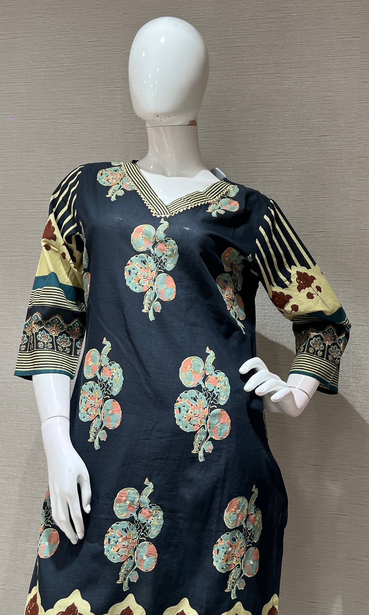 Black PRINTED kurta set