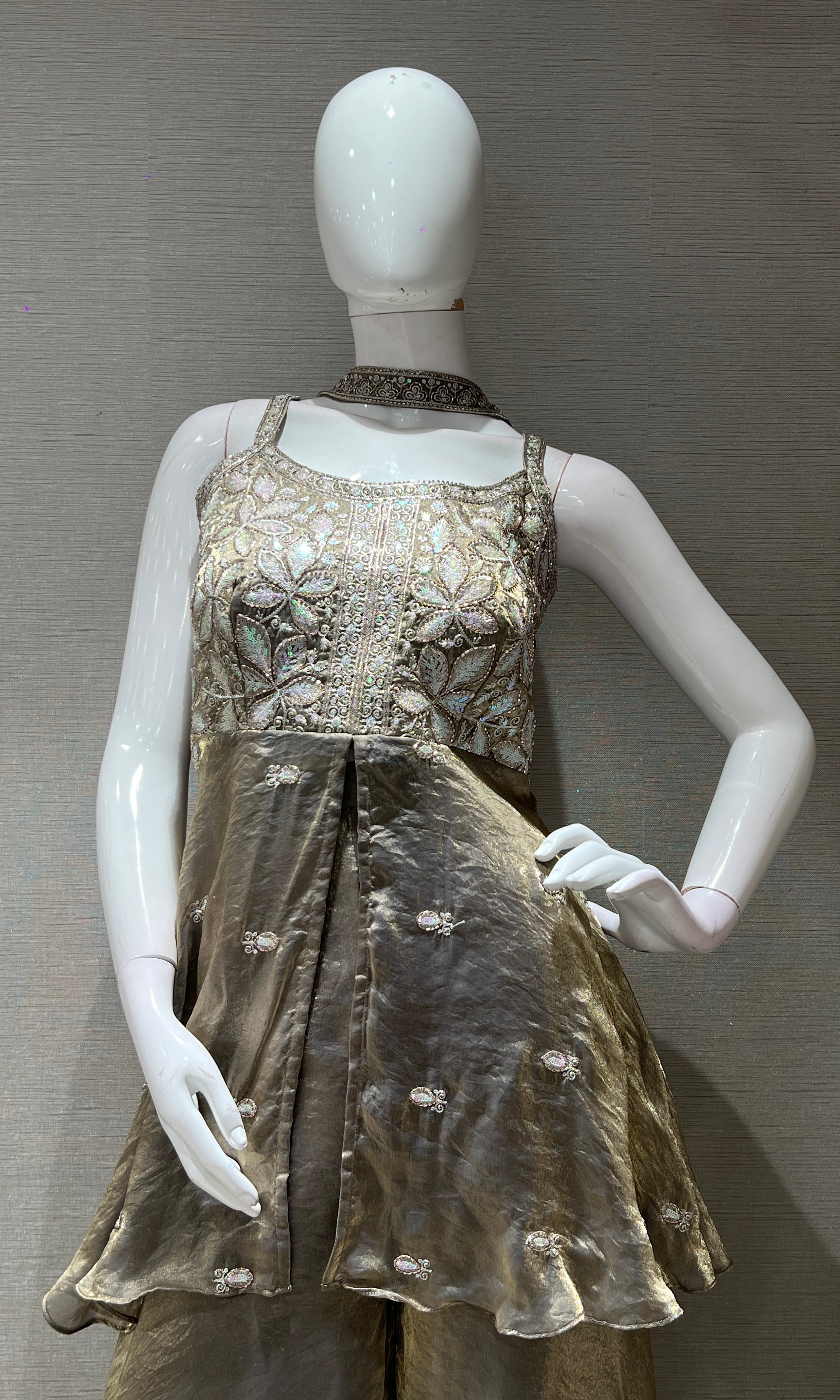 Grey PEPLUM palazzo SET