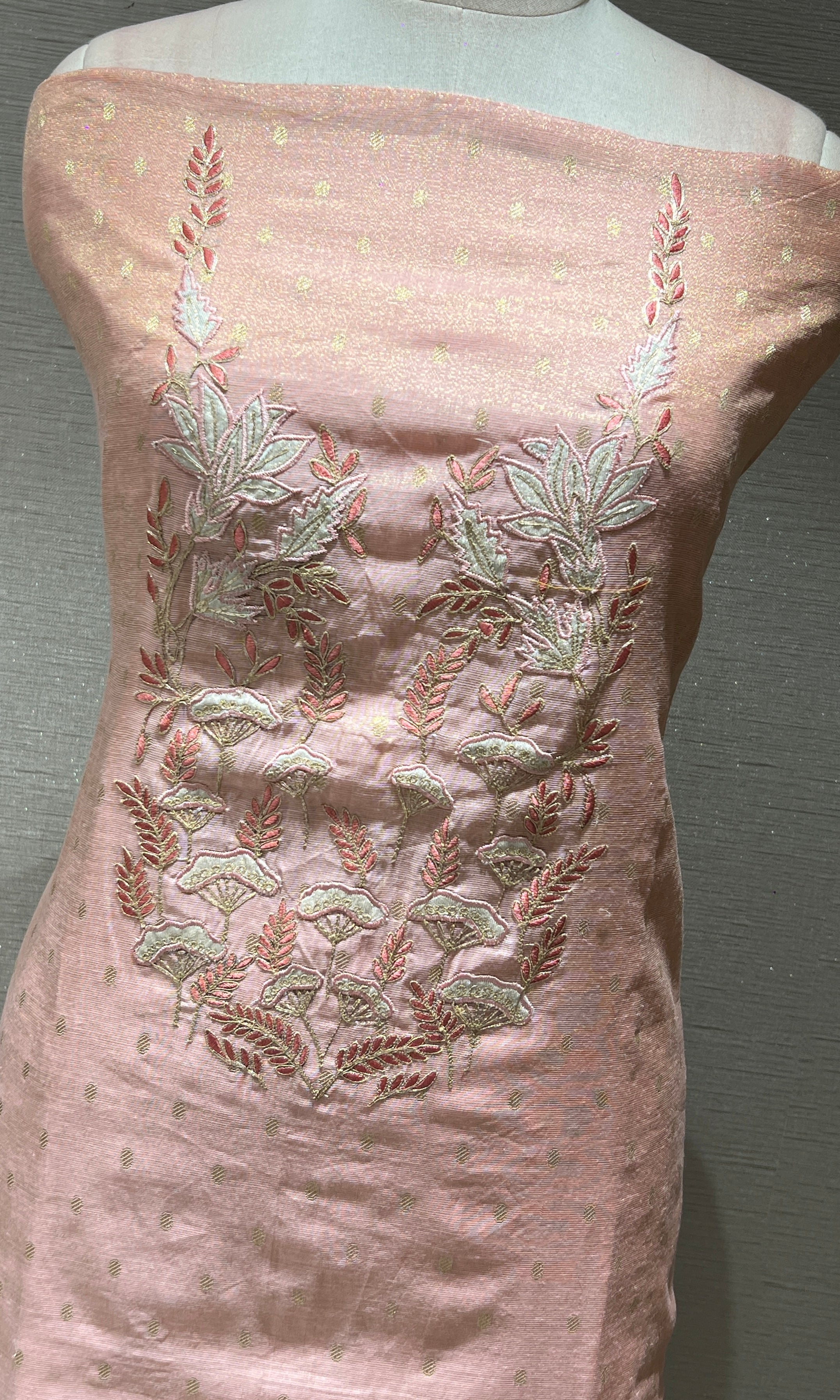 Peach dress material