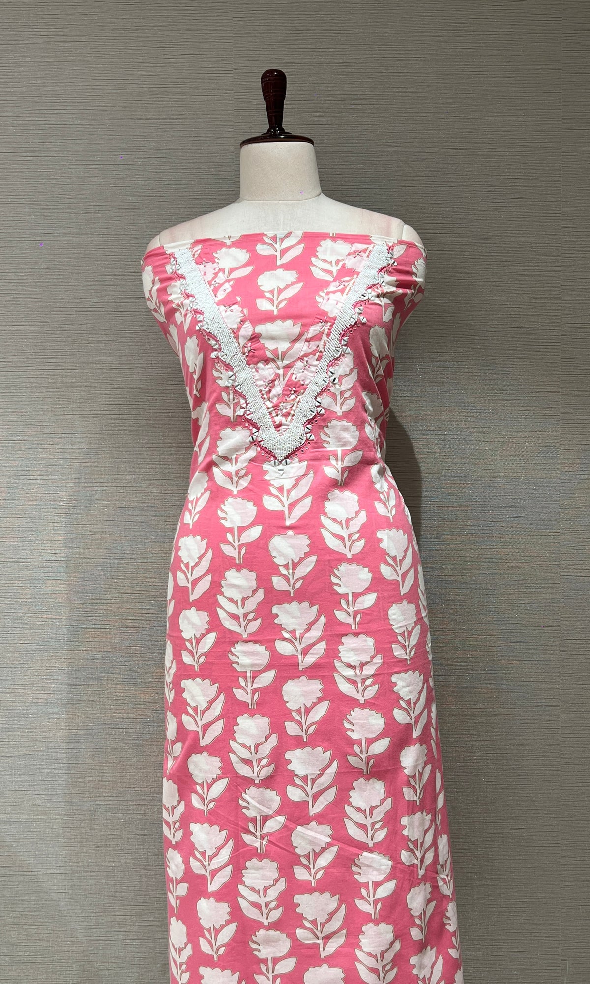 Light pink dress material