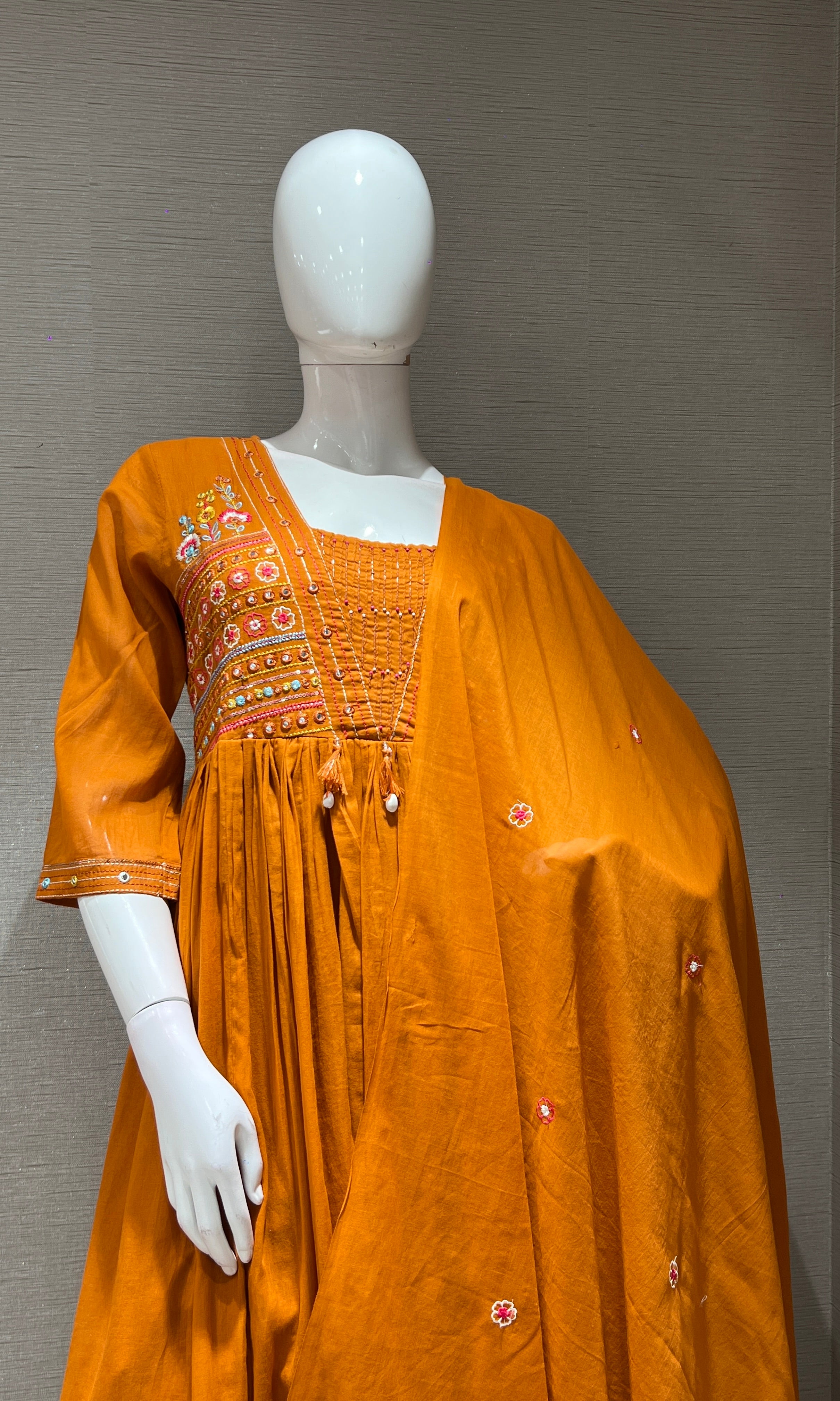 Rust EMBROIDERED KURTA SET
