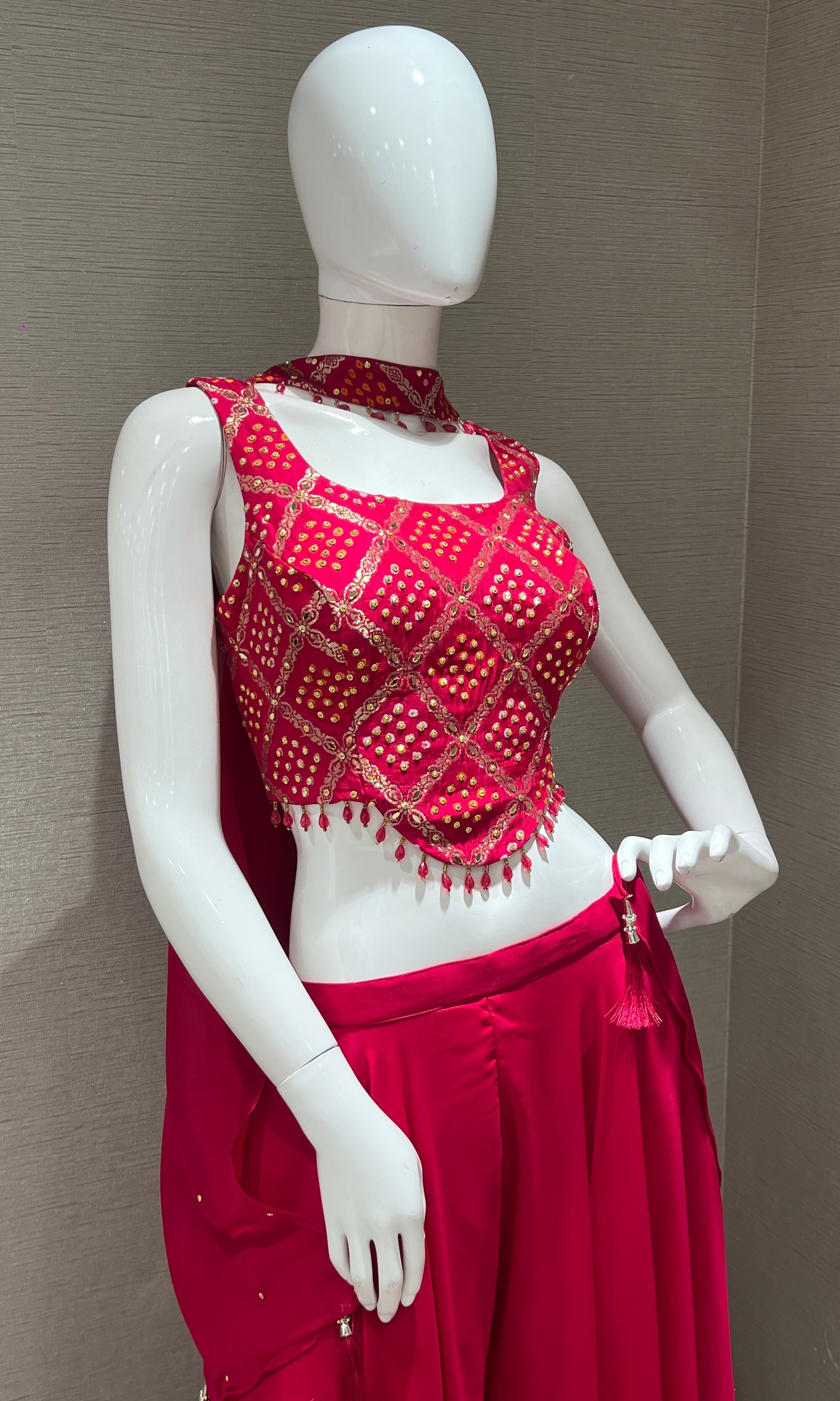 Rani pink palazzo with corset blouse