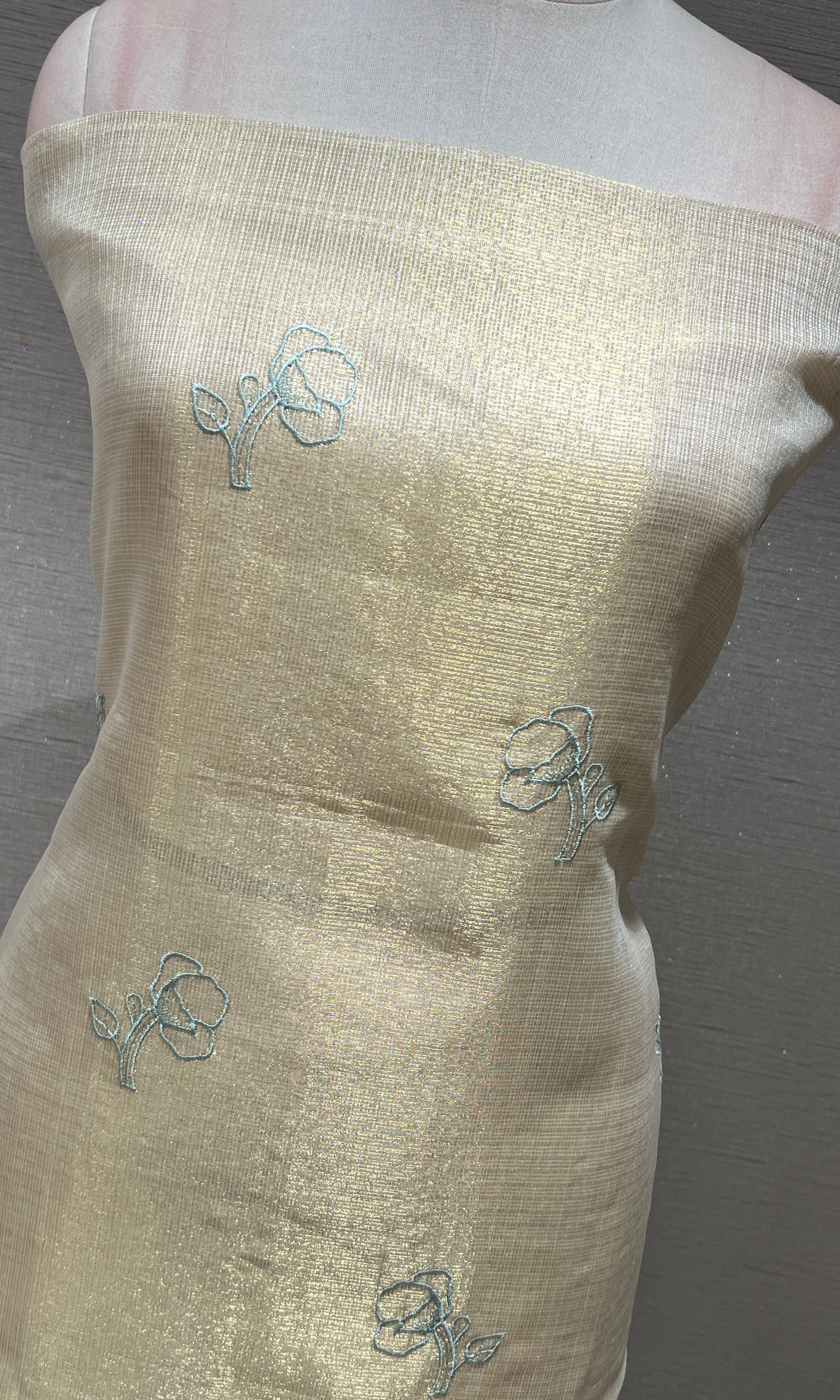 Light blue dress material