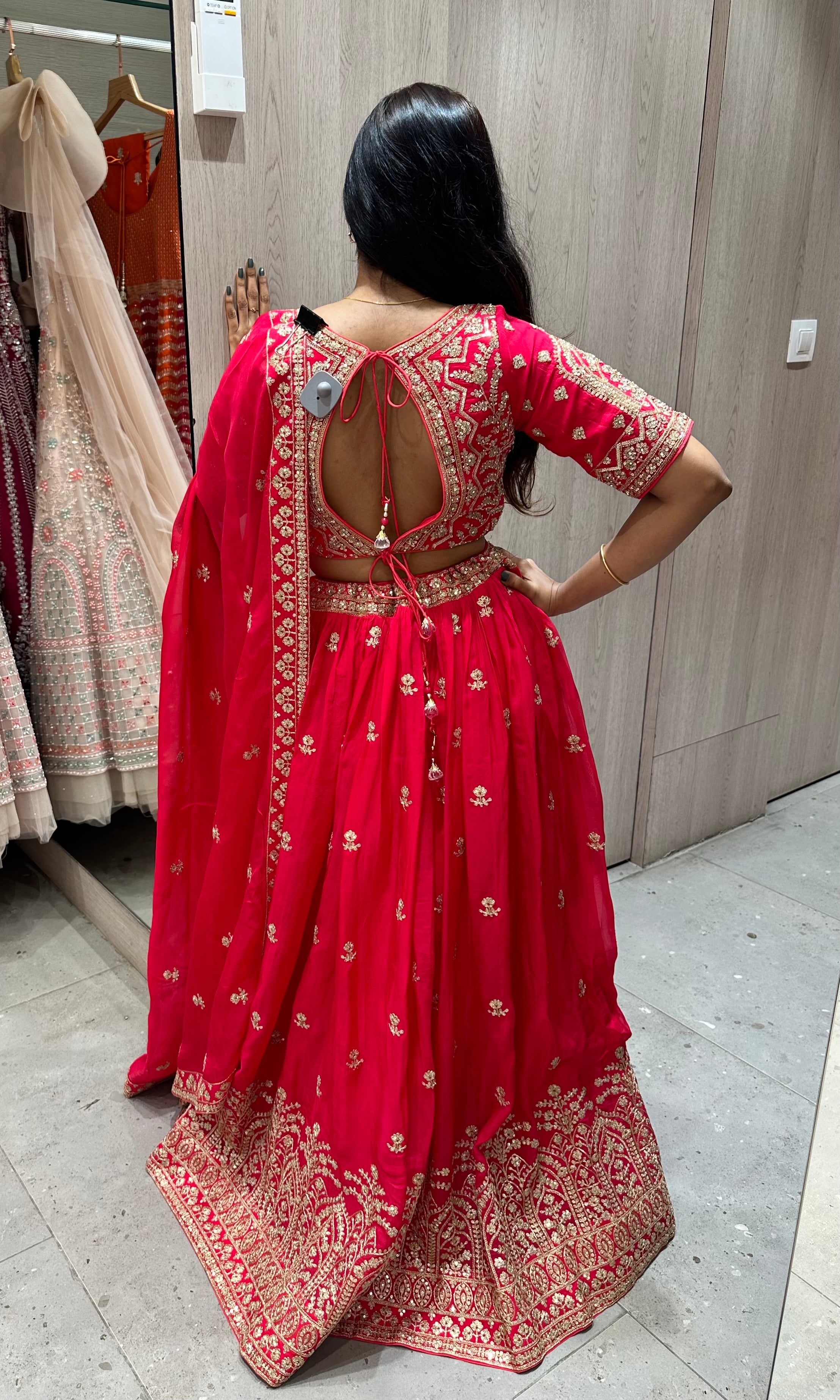 Pink Lehenga with designer blouse