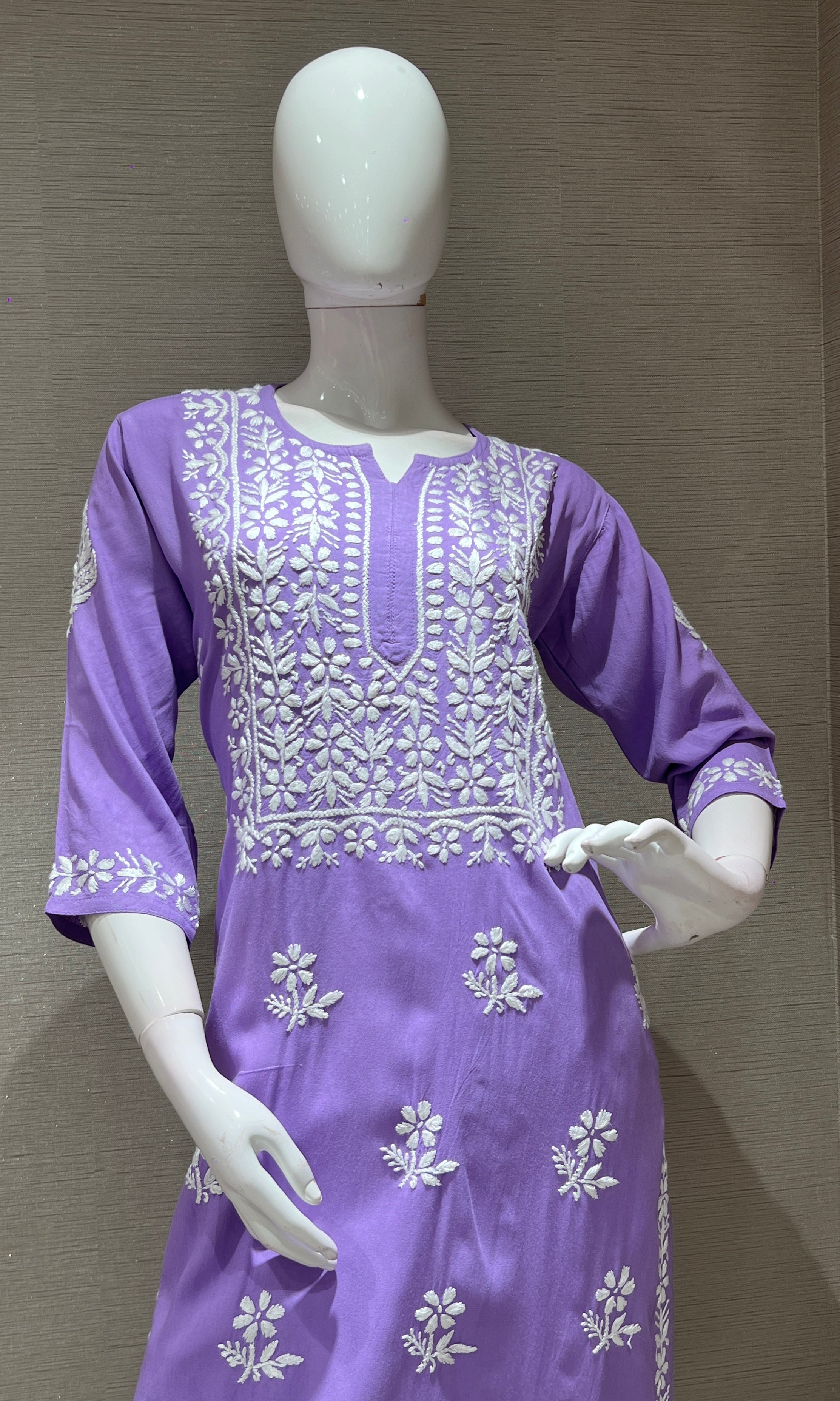 Purple CHINKANKARI KURTA SET