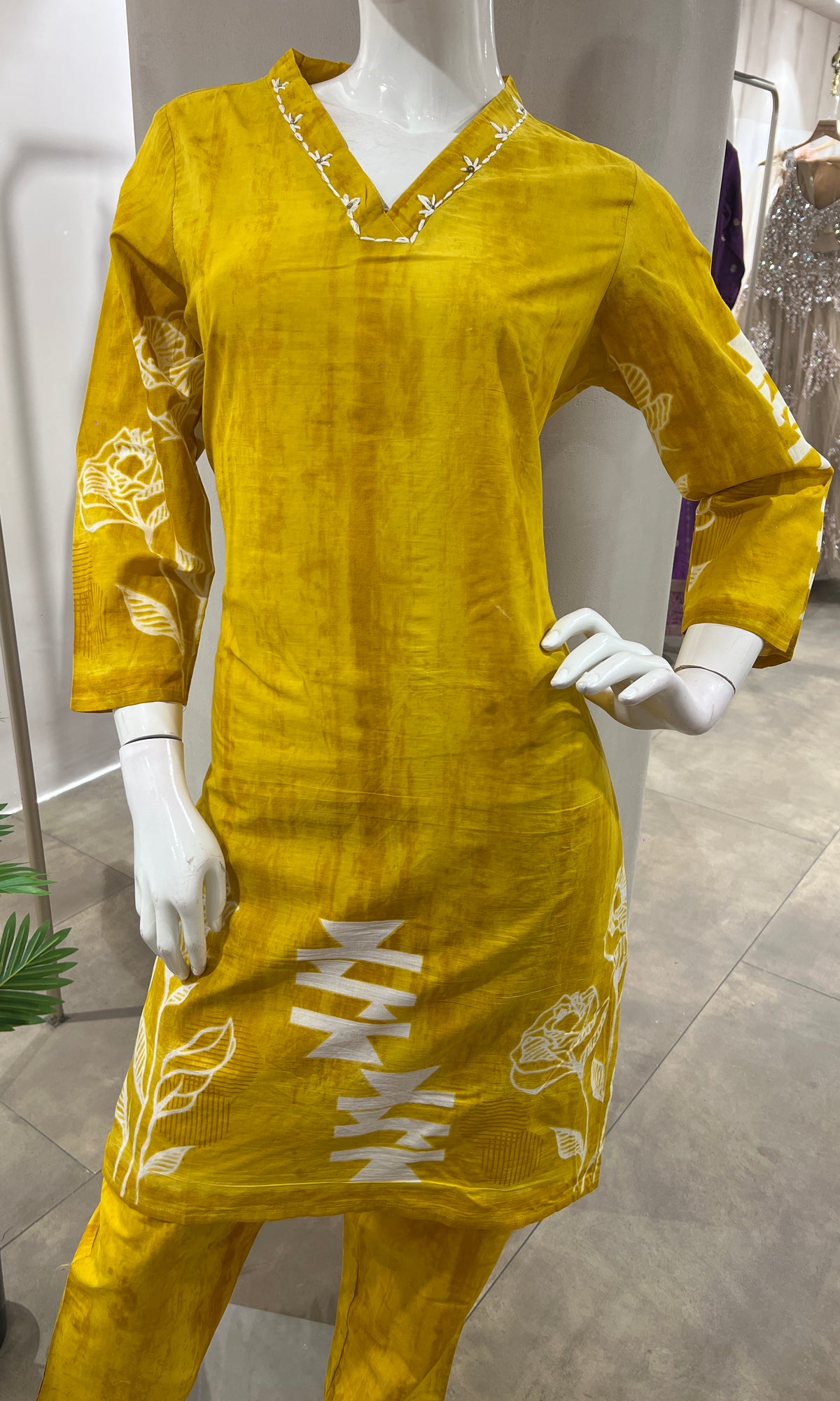 YELLOW PRINTED CORD SET