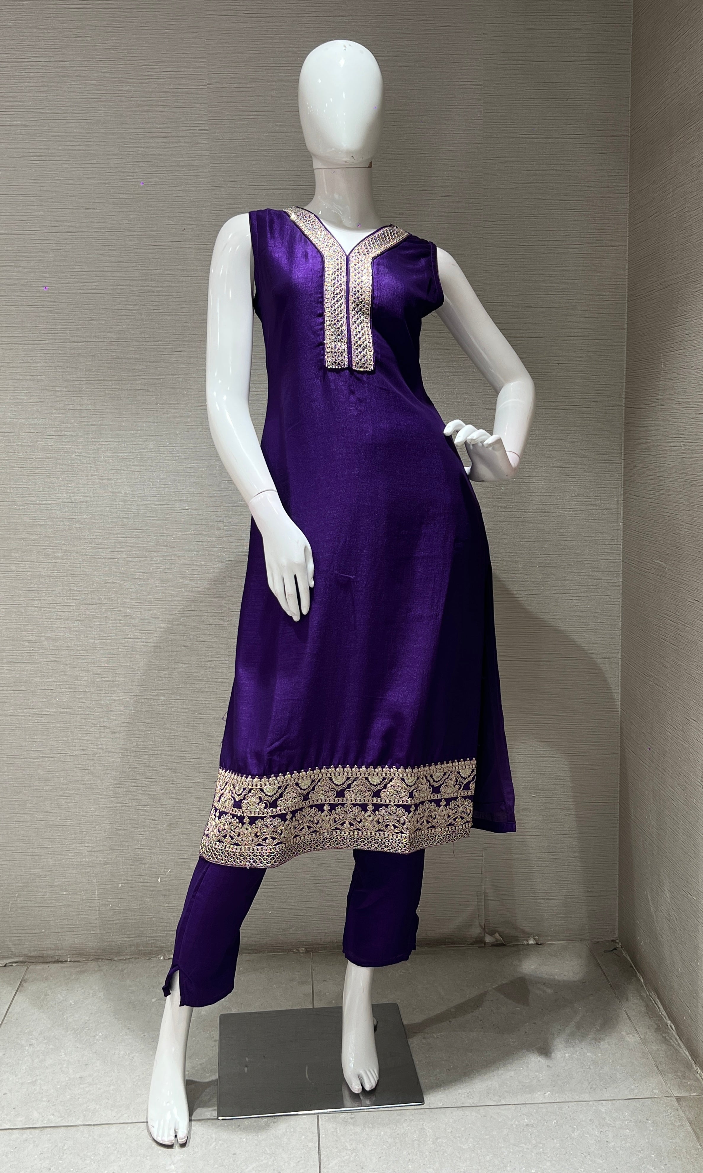 Purple kurta set