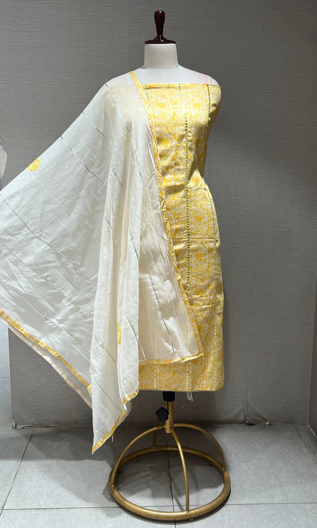 Yellow dress Material